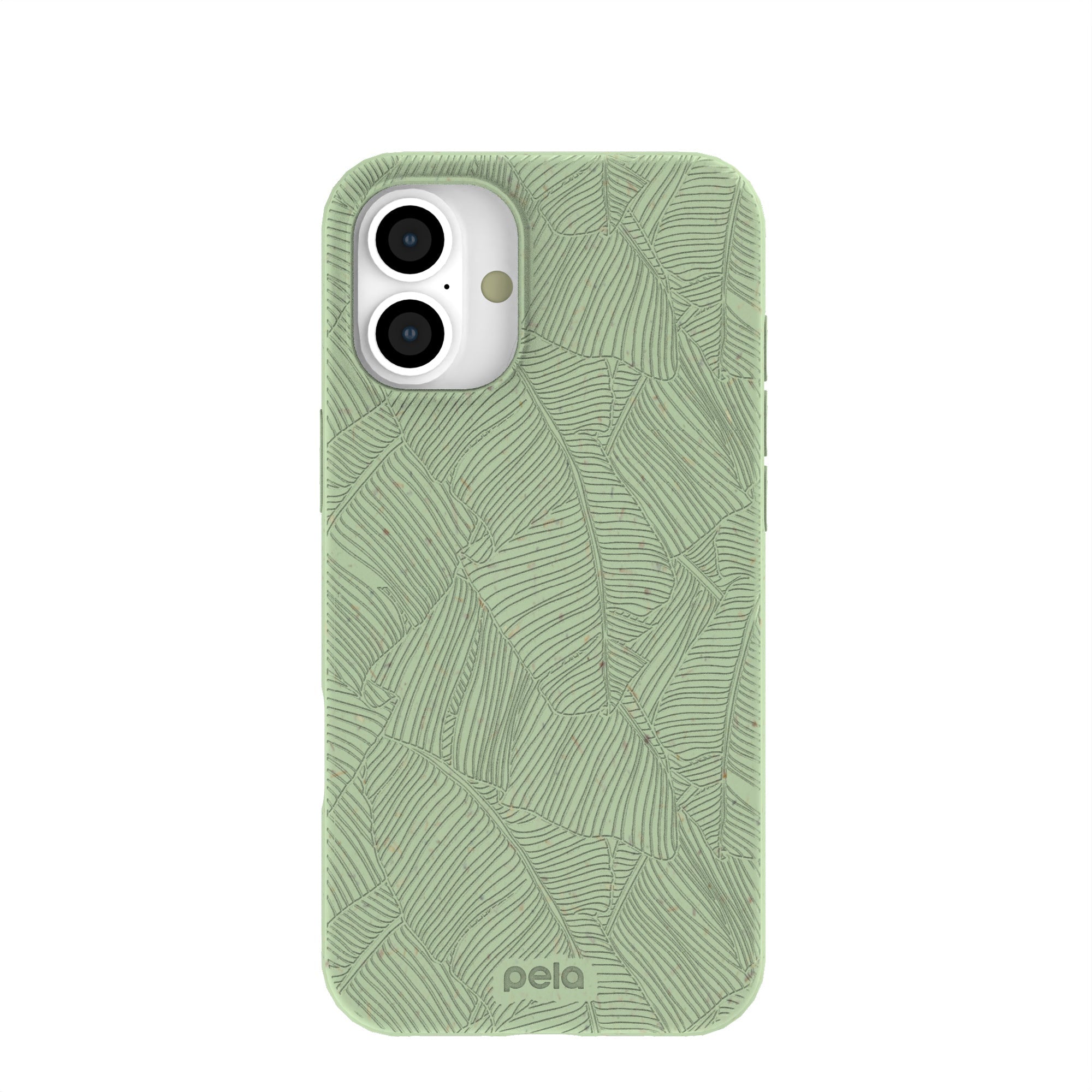 Sage Green Lushy Leaves iPhone 16 Plus Case Refurbished - Pela Case refurbished available on Cerqular