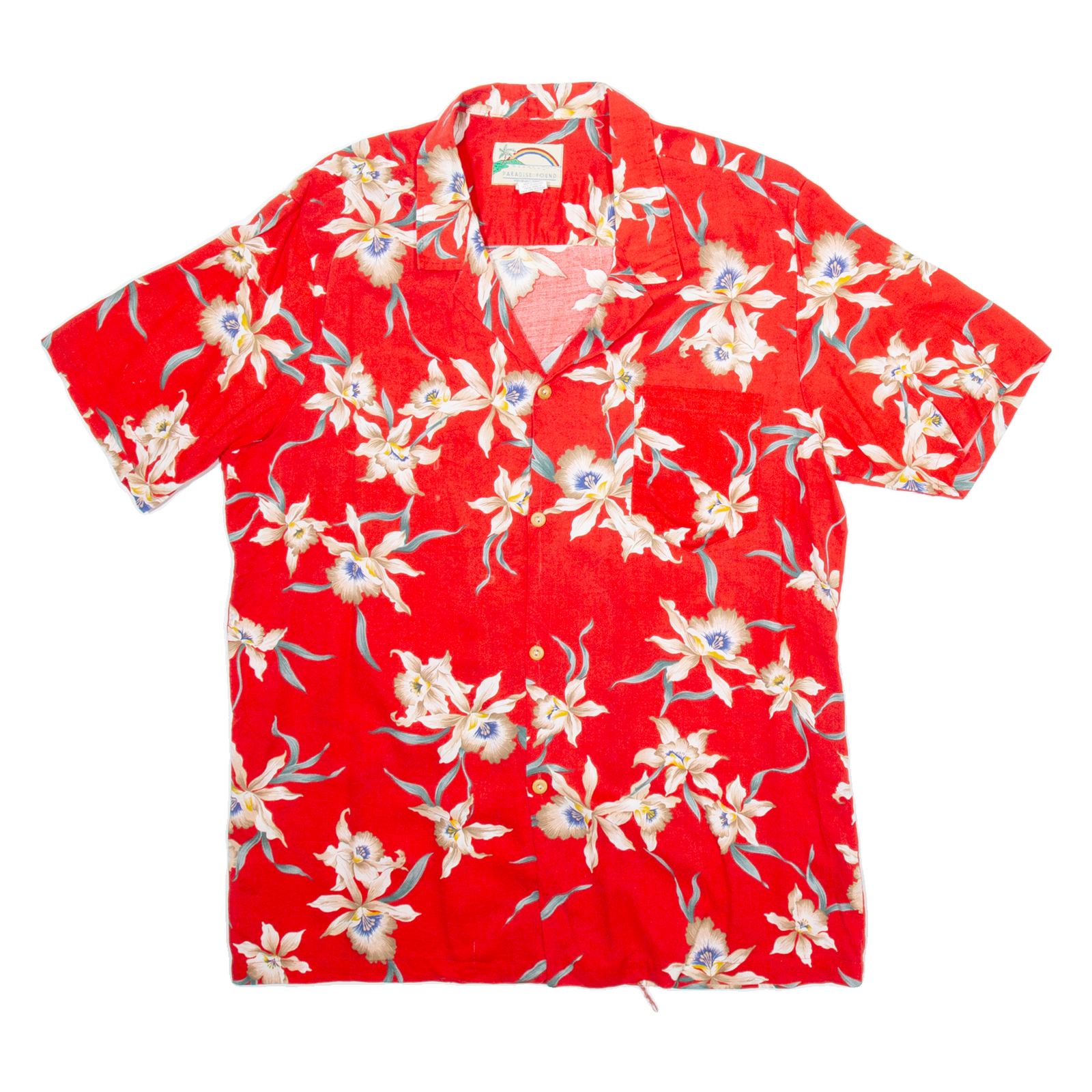 PARADISE FOUND Mens Hawaiian Shirt Red Floral XL Refurbished - N/A refurbished available on Cerqular