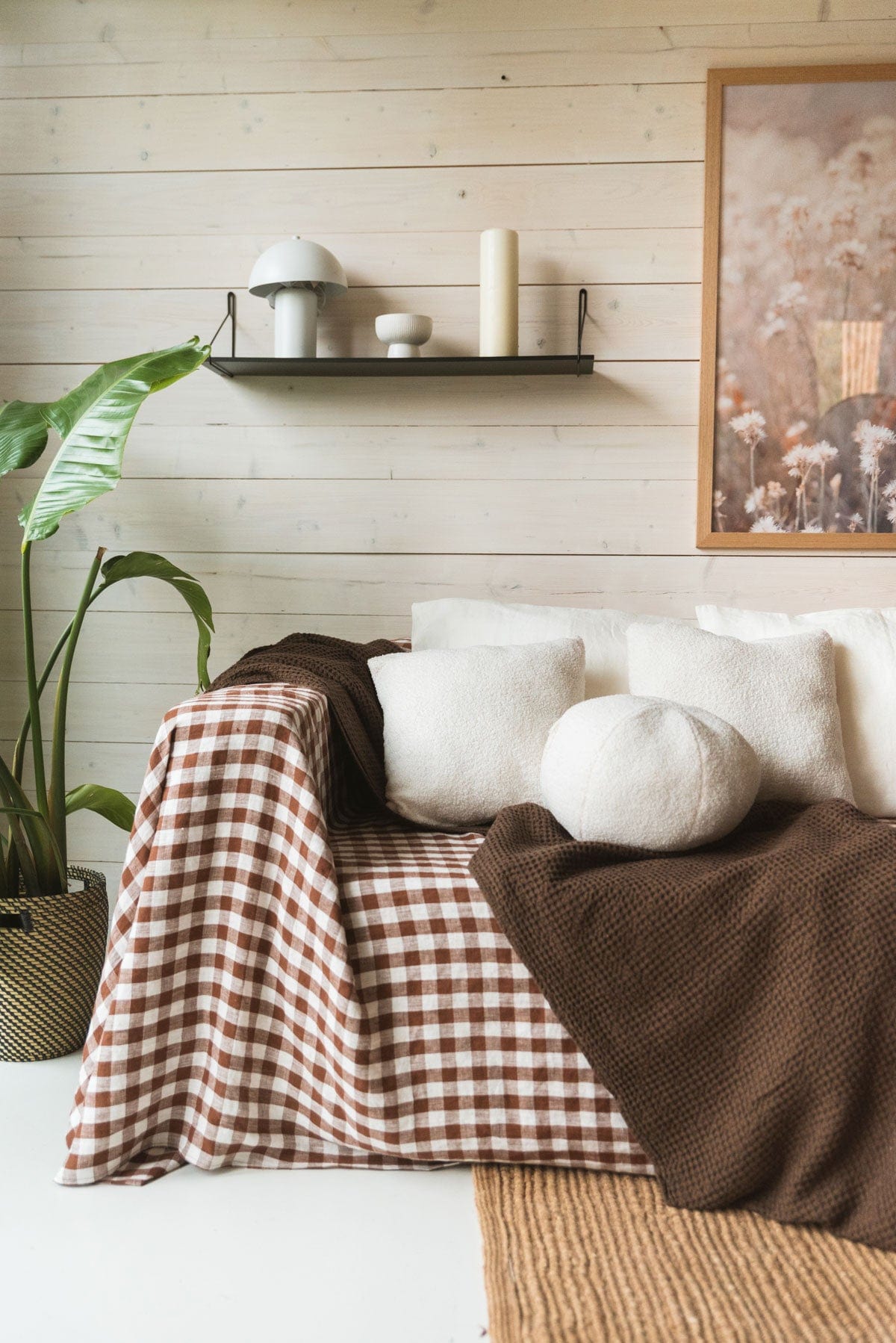 Linen couch cover | Size: 80x100"" / 204x254 cm | Color: Dusty Rose Refurbished - Amour Linen refurbished available on Cerqular