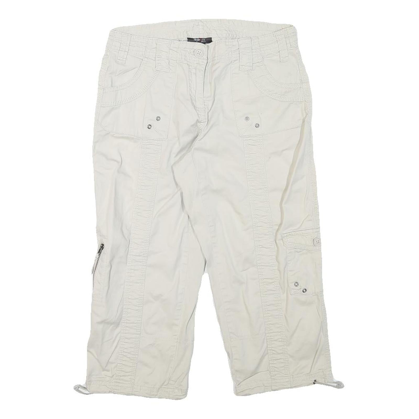 STYLE AND CO Womens White Casual Cargo Plain M W28 Cotton Blend Shorts Refurbished - N/A refurbished available on Cerqular