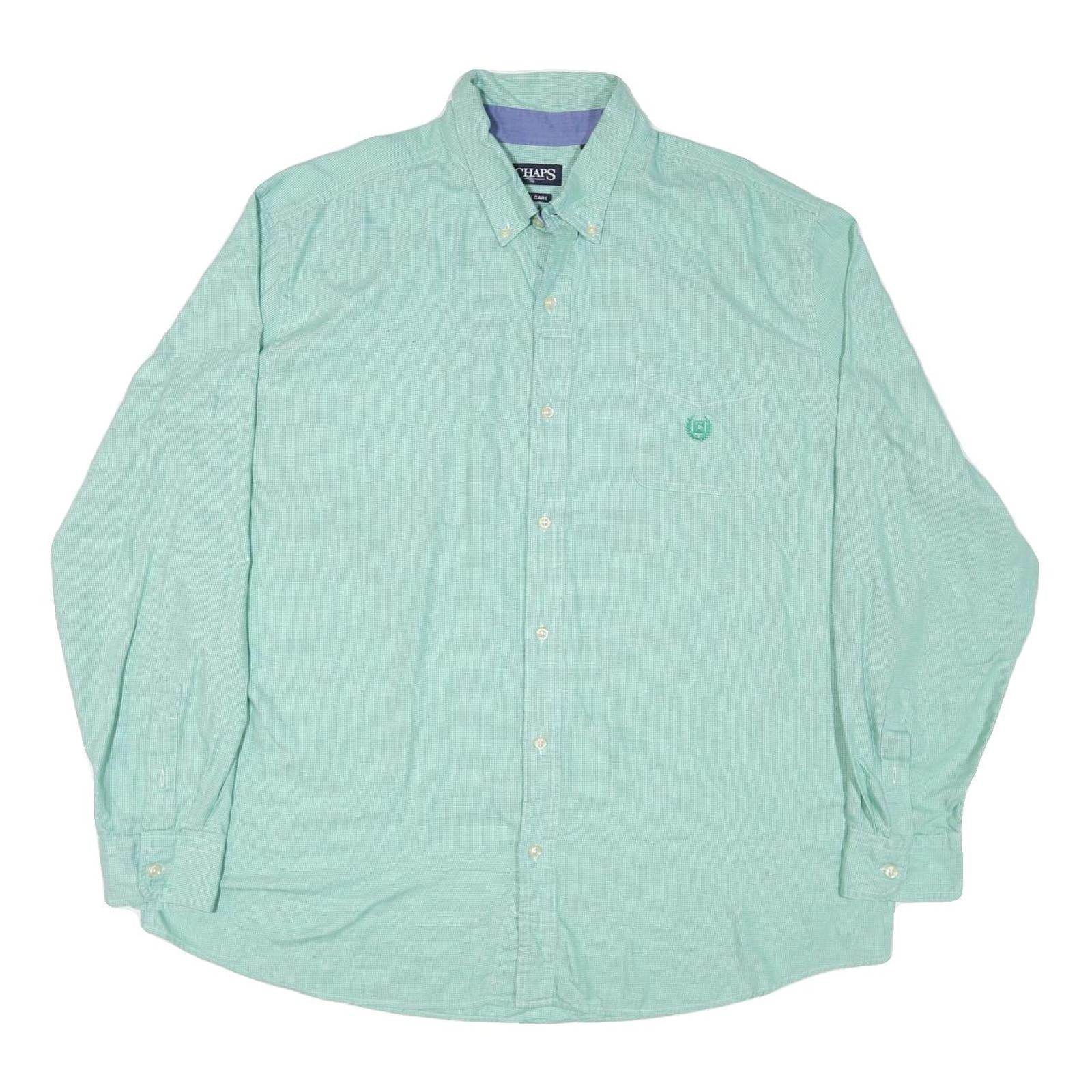 CHAPS Mens Mint Green Shirt 2XL Button-Down Cotton Long Sleeve Casual Refurbished - N/A refurbished available on Cerqular