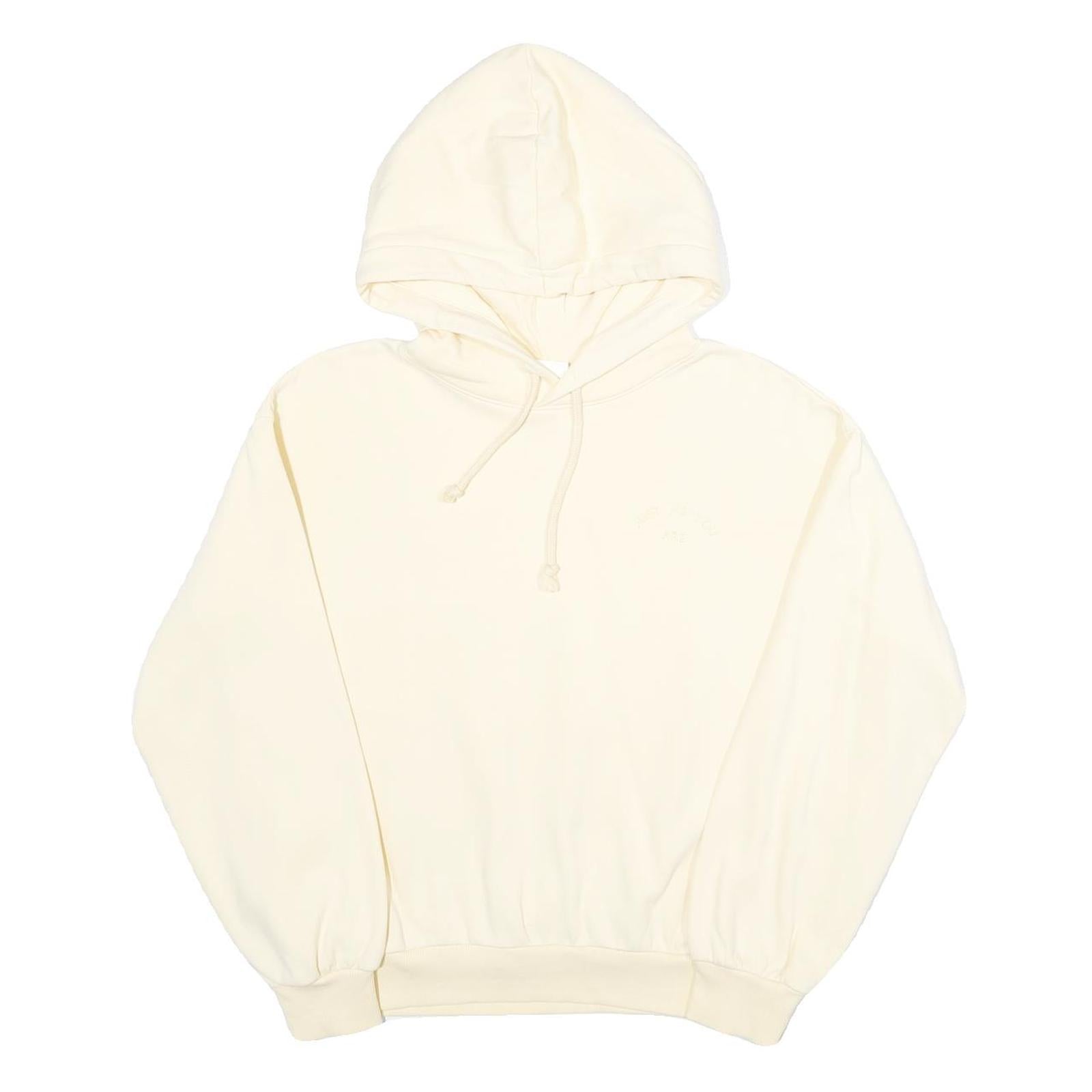 H&M Womens Cream Hoodie XS Cotton Blend Pullover Casual Essentials Refurbished - N/A refurbished available on Cerqular