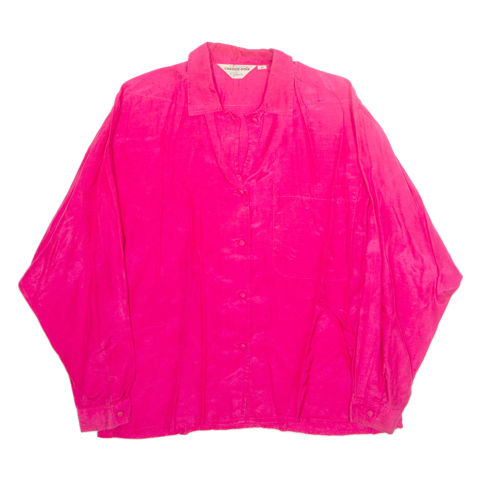 CHAQUE-FOIS BY GIAMA Womens Shirt Pink Collared Long Sleeve 90s M Refurbished - N/A refurbished available on Cerqular