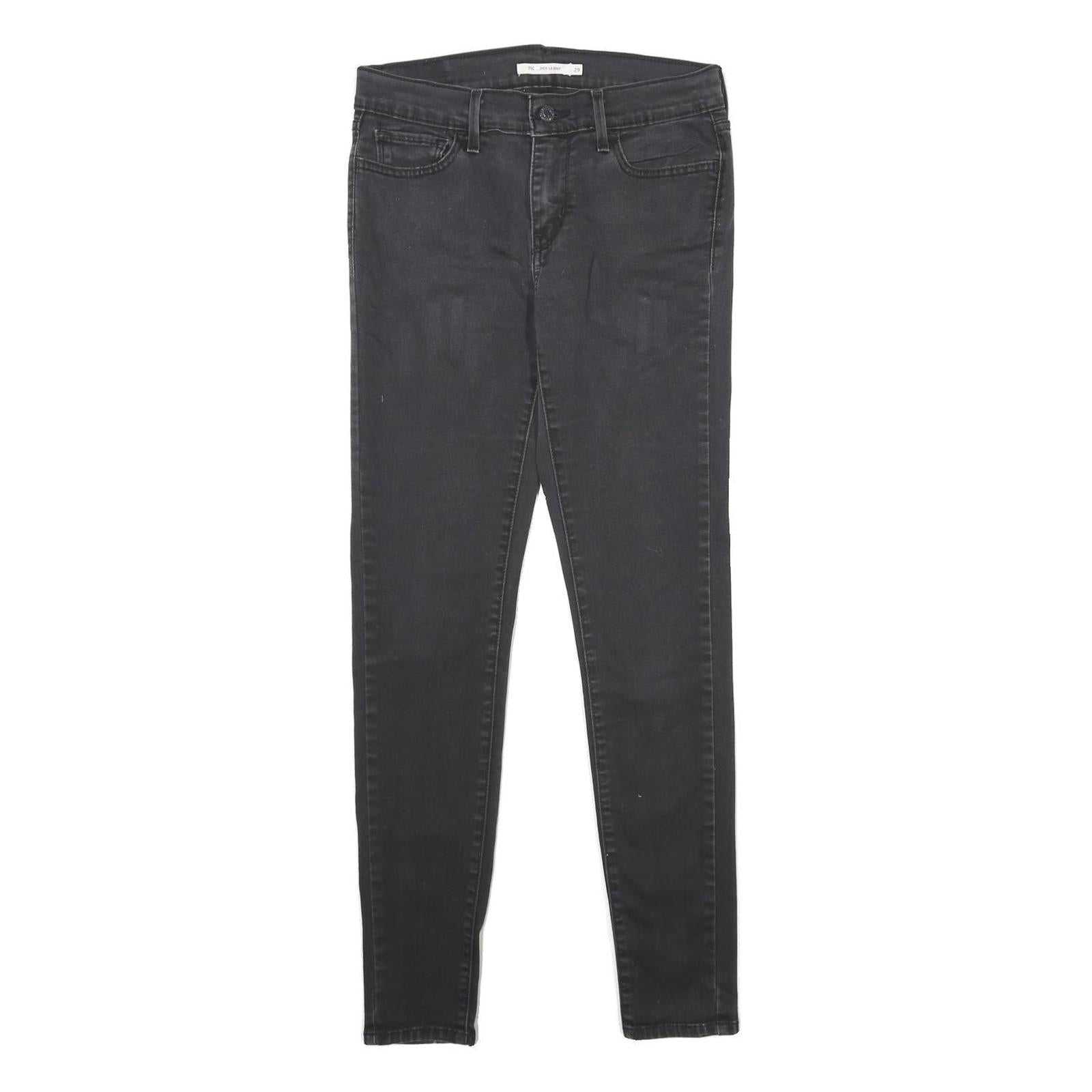 LEVI'S 710 Super Skinny Womens Jeans Black Slim Skinny Denim W29 L30 Zip Cotton Refurbished - N/A refurbished available on Cerqular