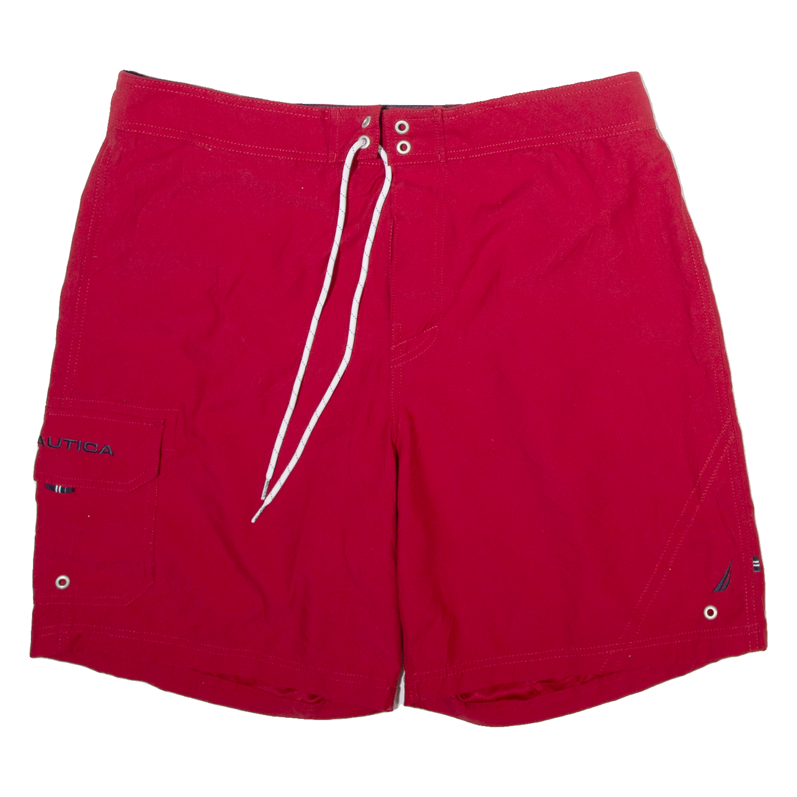 NAUTICA Mens Swimming Shorts Red Relaxed XL W36 Refurbished - N/A refurbished available on Cerqular
