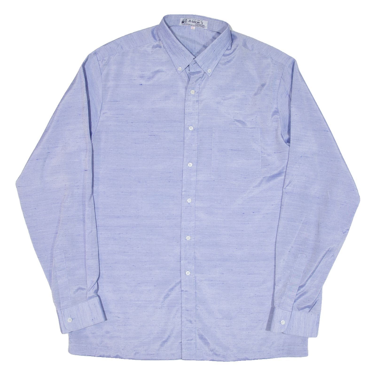 BARON'S FASHION Mens Plain Shirt Blue Long Sleeve XL Refurbished - N/A refurbished available on Cerqular