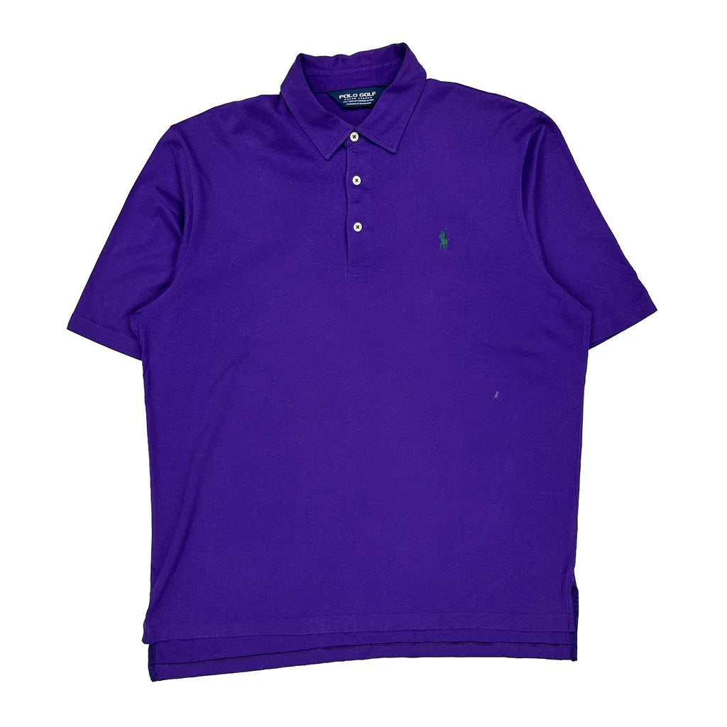 Polo By Ralph Lauren Polo Shirt - Large Purple Cotton Refurbished - Thrifted (note: this is a term often used to describe second- refurbished available on Cerqular