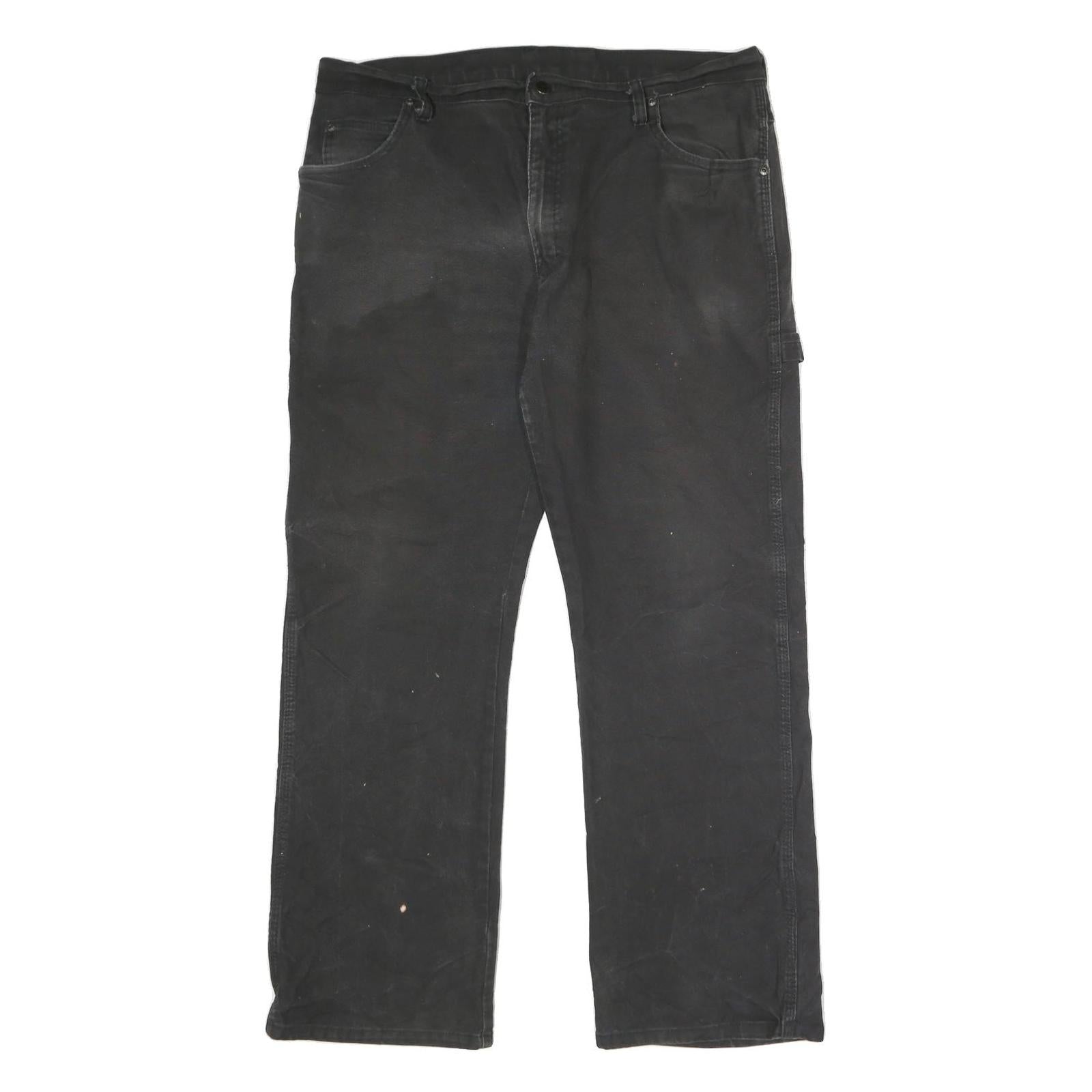 DICKIES Mens Relaxed Black Cotton Blend Trousers W36 L30 Workwear Zip Closure Refurbished - N/A refurbished available on Cerqular
