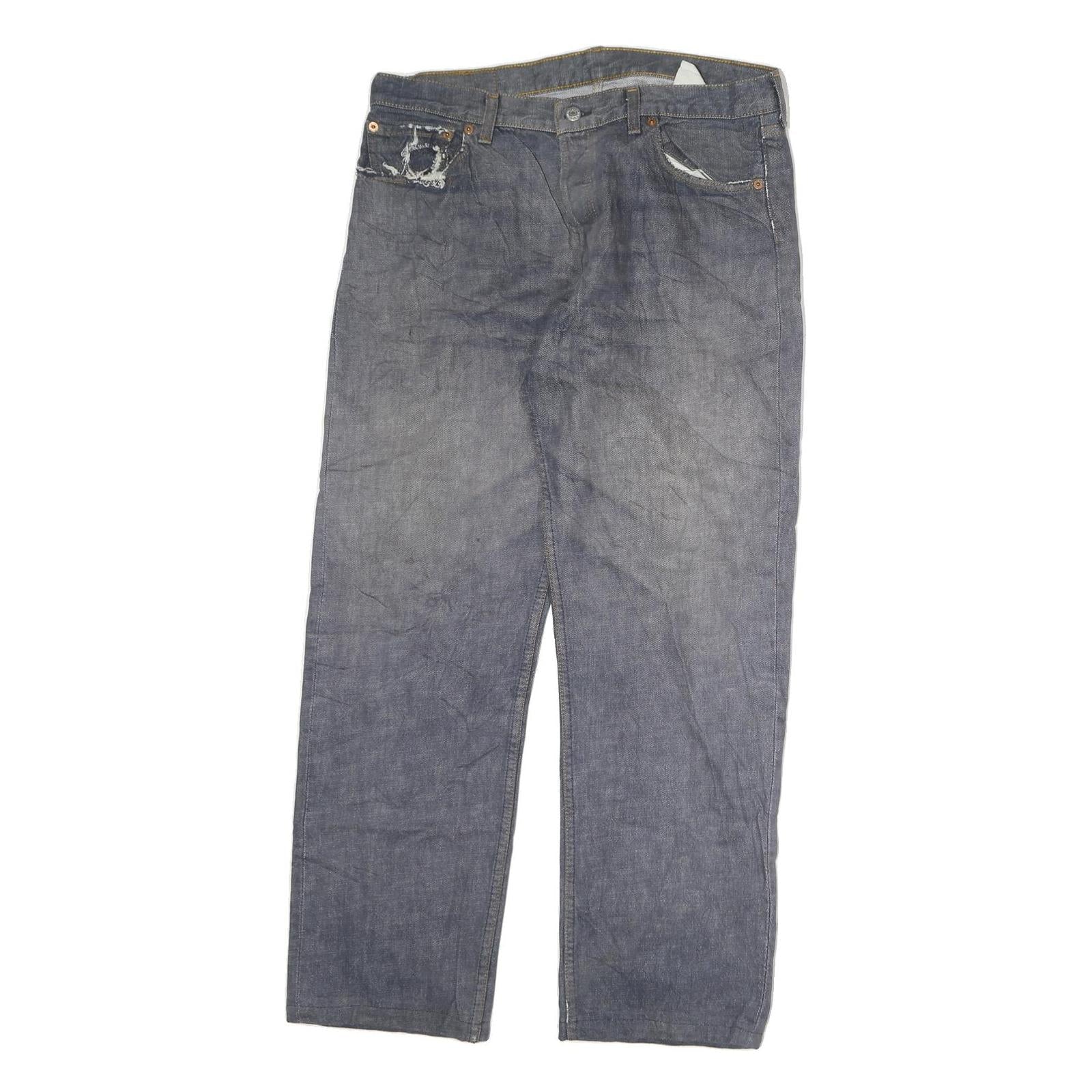 LEVI'S 501 Mens Jeans Blue Regular Straight Denim Raw W36 L30 Classic Button Fly Refurbished - N/A refurbished available on Cerqular