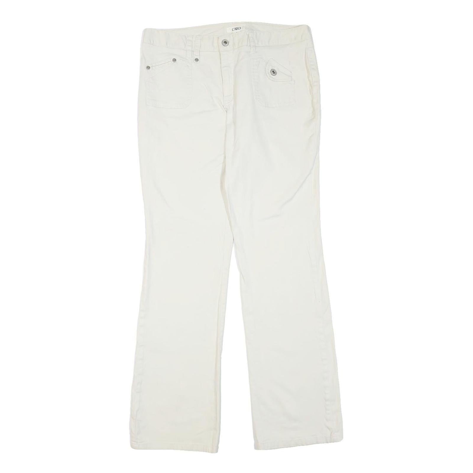 CATO Womens Cotton Blend White Regular Fit Straight Trousers W32 L32 Classic Refurbished - N/A refurbished available on Cerqular