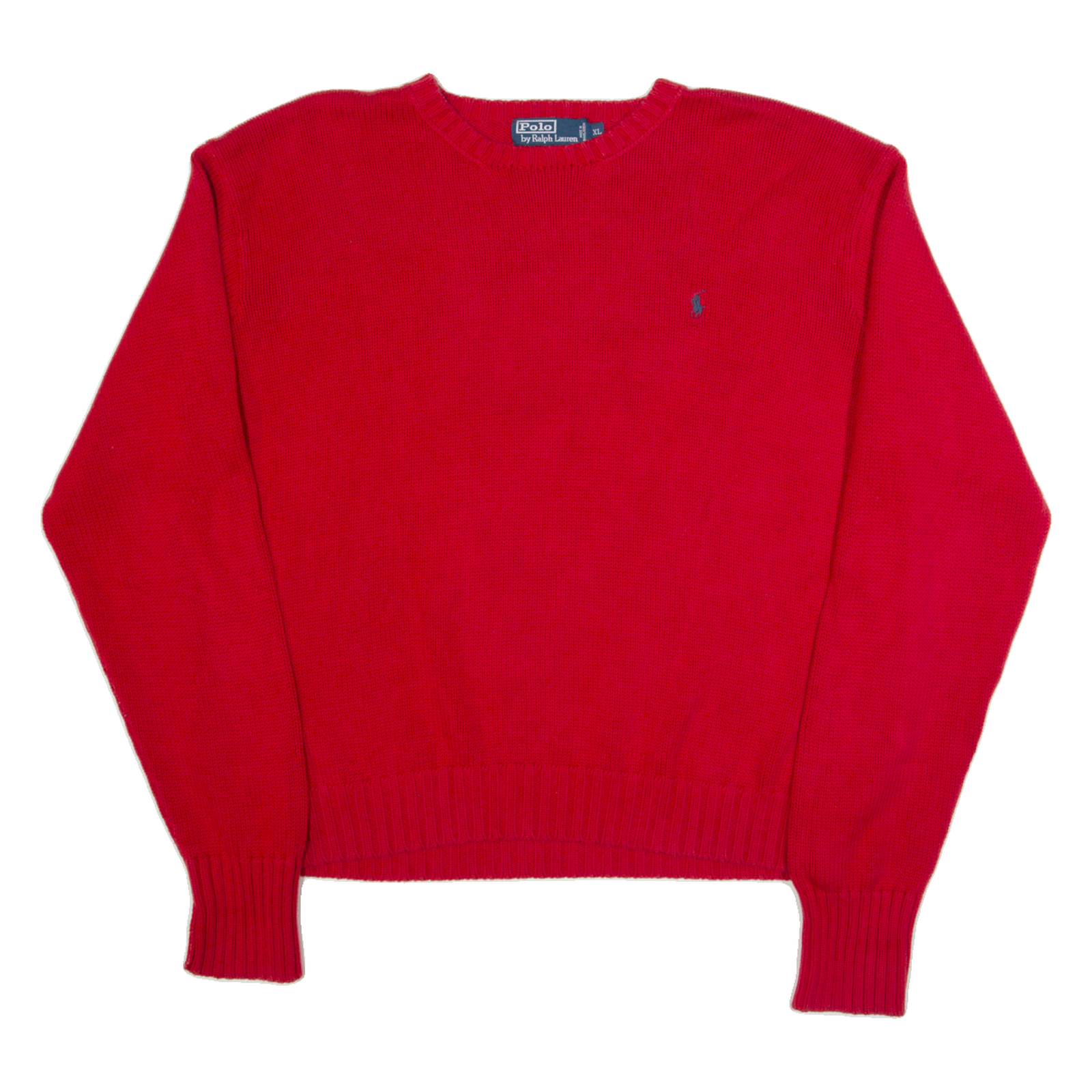 POLO RALPH LAUREN Mens Jumper Red Tight Knit XL Refurbished - N/A refurbished available on Cerqular