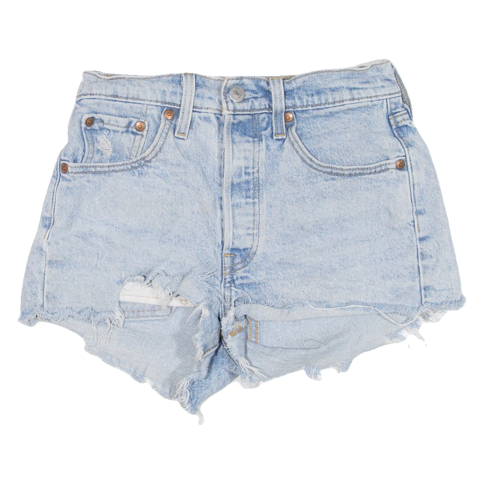 LEVI'S Womens Denim Shorts Blue XXS W24 Refurbished - N/A refurbished available on Cerqular