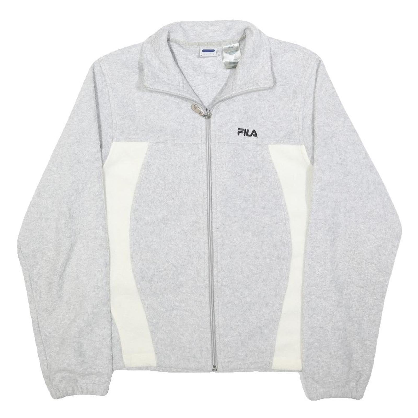 FILA Womens Grey & Cream Zip Jacket S Polyester Sports Casual Lightweight Refurbished - N/A refurbished available on Cerqular