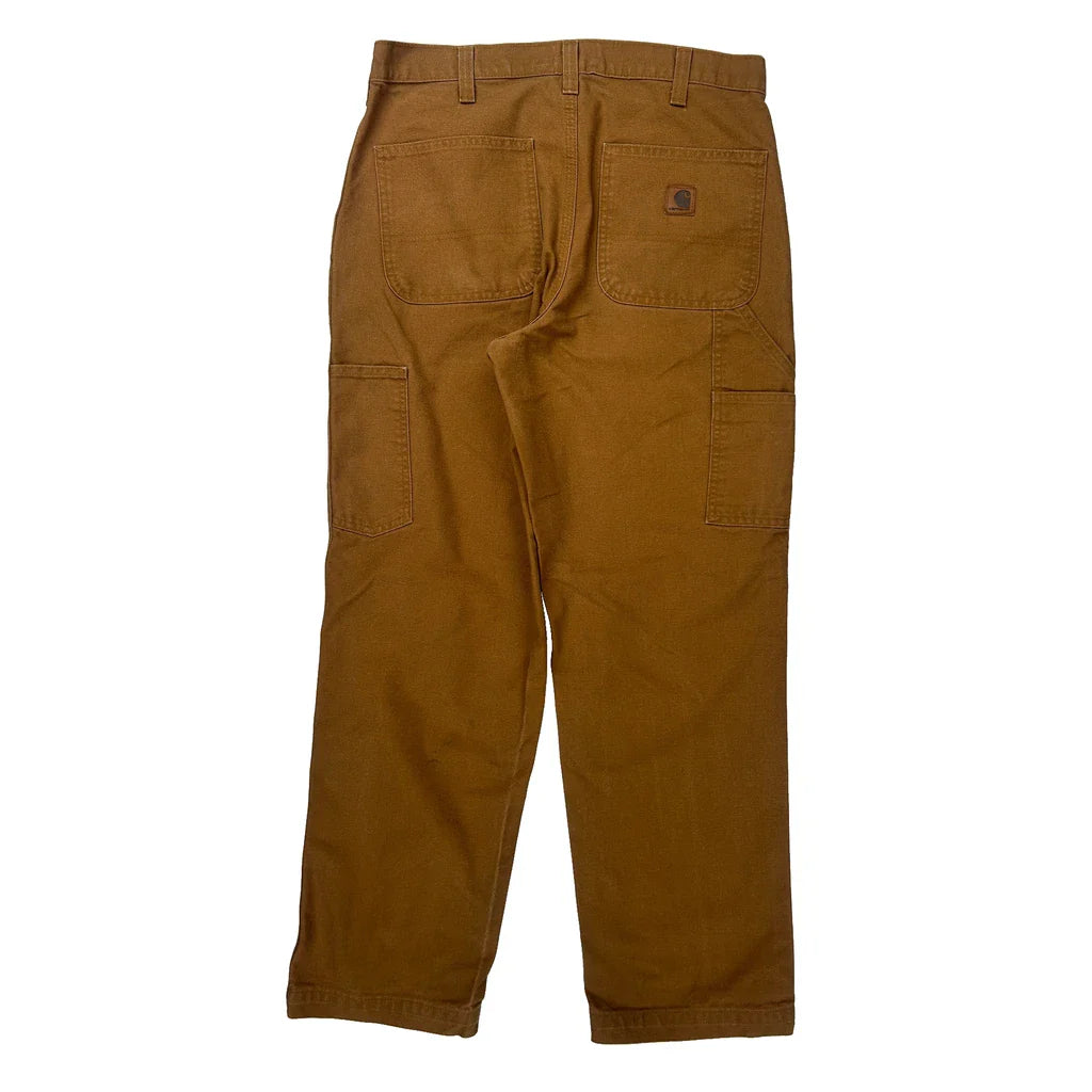 Carhartt Carpenter Trousers - 31W 31L Brown Cotton Refurbished - Thrifted (note: this is a term often used to describe second- refurbished available on Cerqular