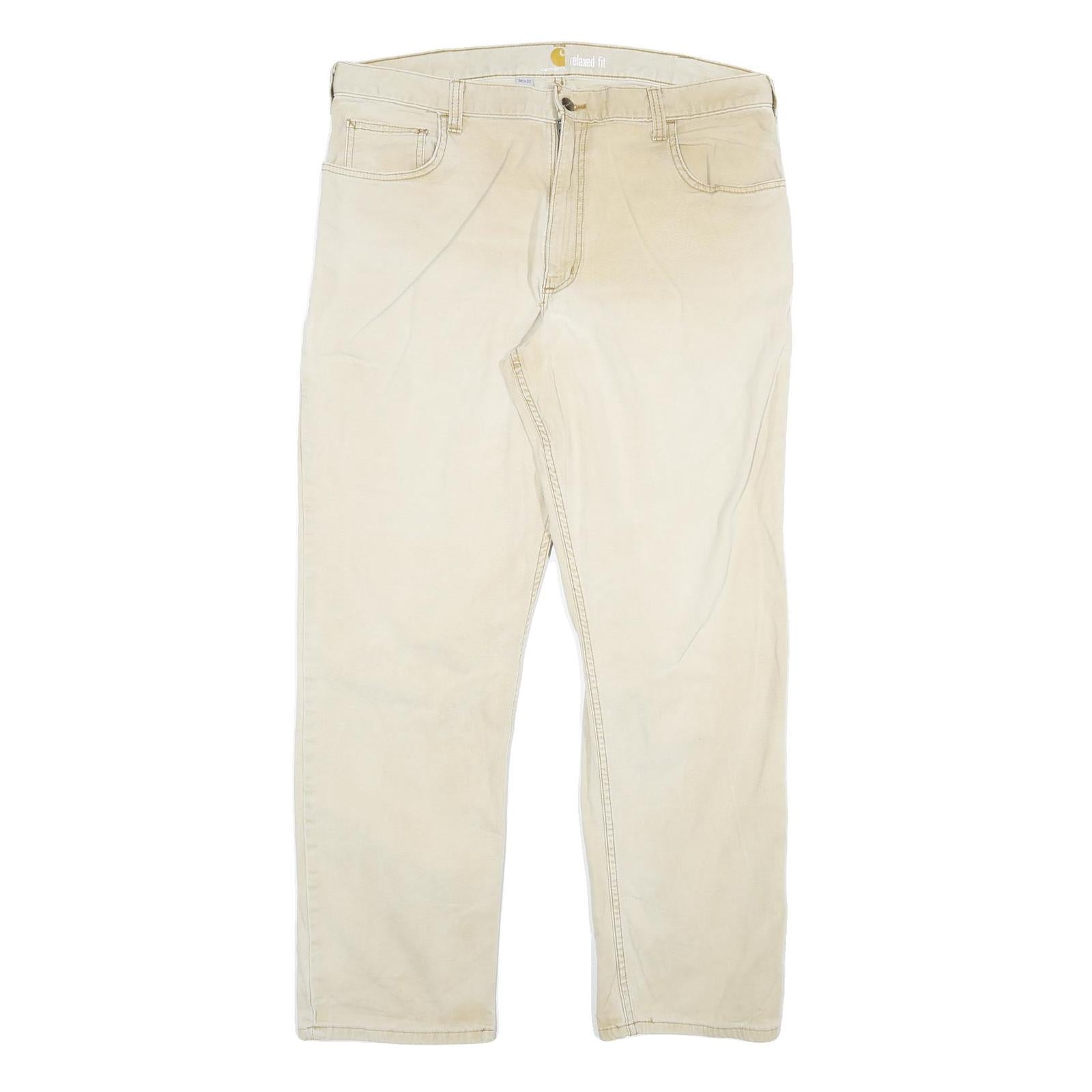 Buy CARHARTT Mens Jeans Beige Relaxed Straight Cotton Blend W38 L32 Workwear Zip Refurbished - $49.39 CARHARTT Mens Jeans Beige Relaxed Straight Cotton Blend W38 L32 Workwear Zip Refurbished - N/A refurbished available on Cerqular