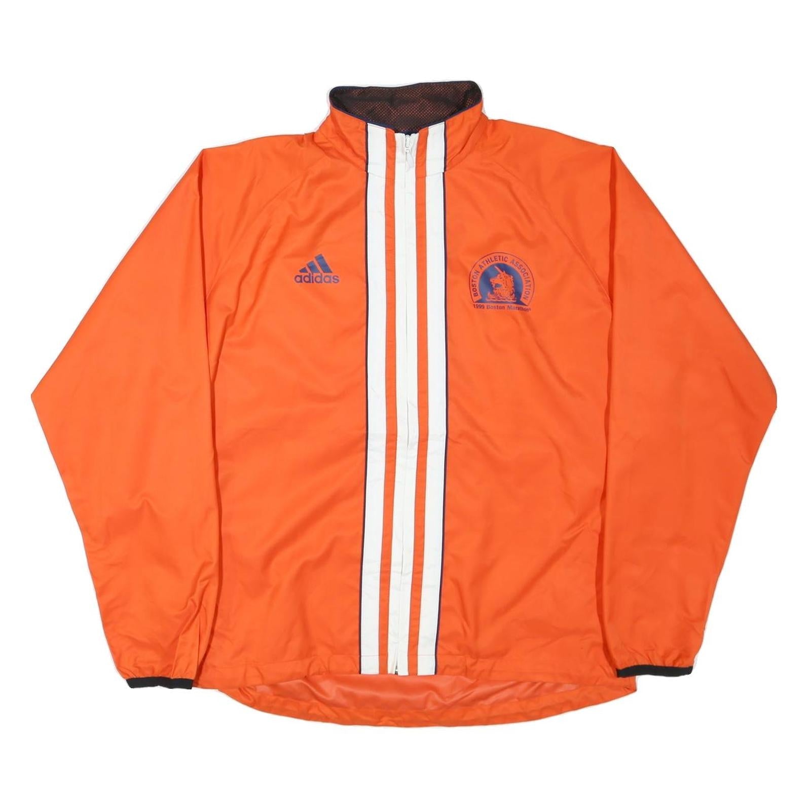 ADIDAS Mens Orange Nylon Zip Jacket L Boston Marathon 1999 Sports Windbreaker Refurbished - N/A refurbished available on Cerqular