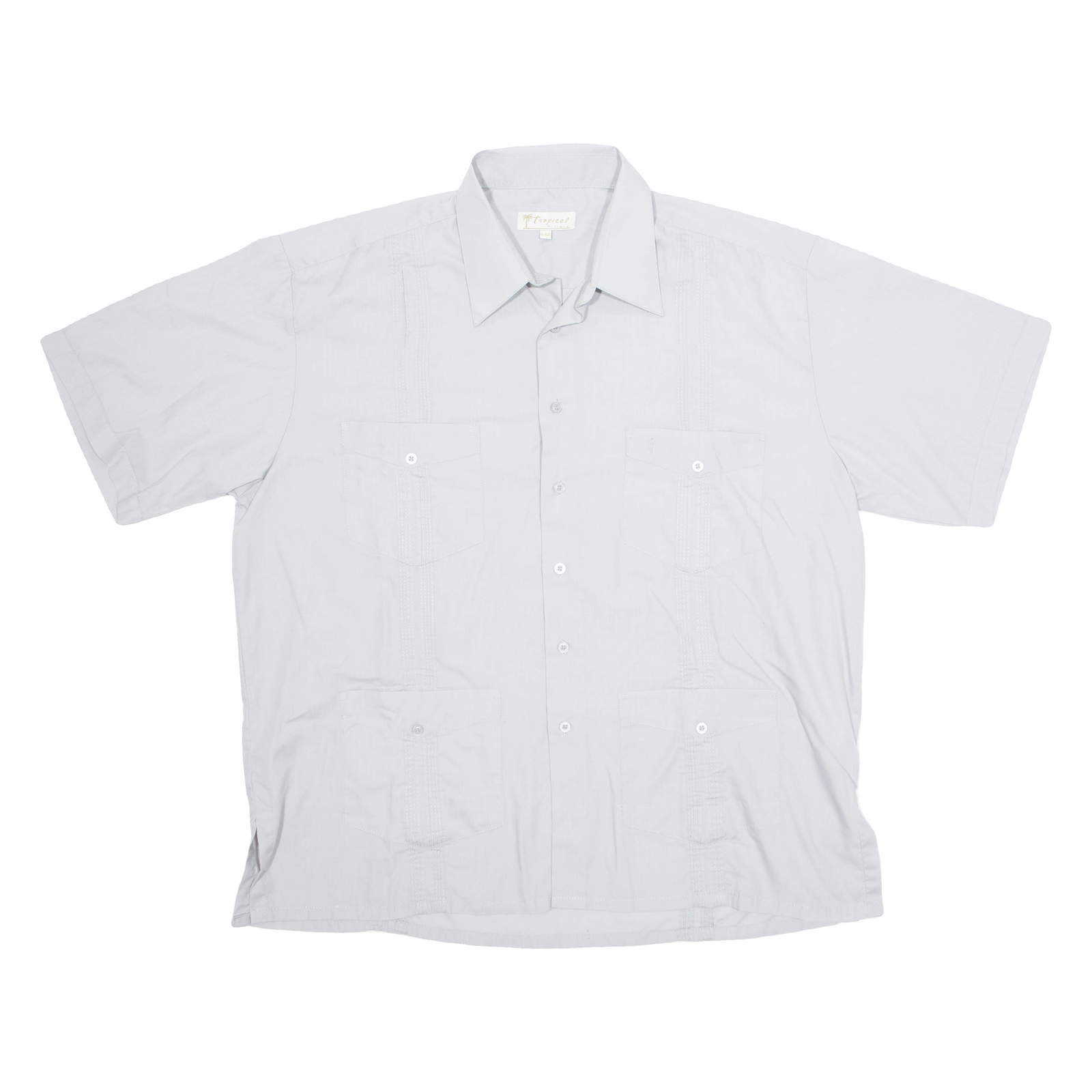 TROPICAL Mens Plain Shirt Grey XL Refurbished - N/A refurbished available on Cerqular
