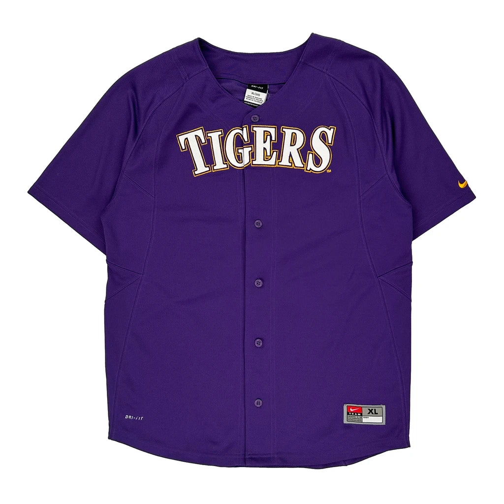 Tigers Nike Jersey - XL Purple Polyester Refurbished - Thrifted (note: this is a term often used to describe second- refurbished available on Cerqular