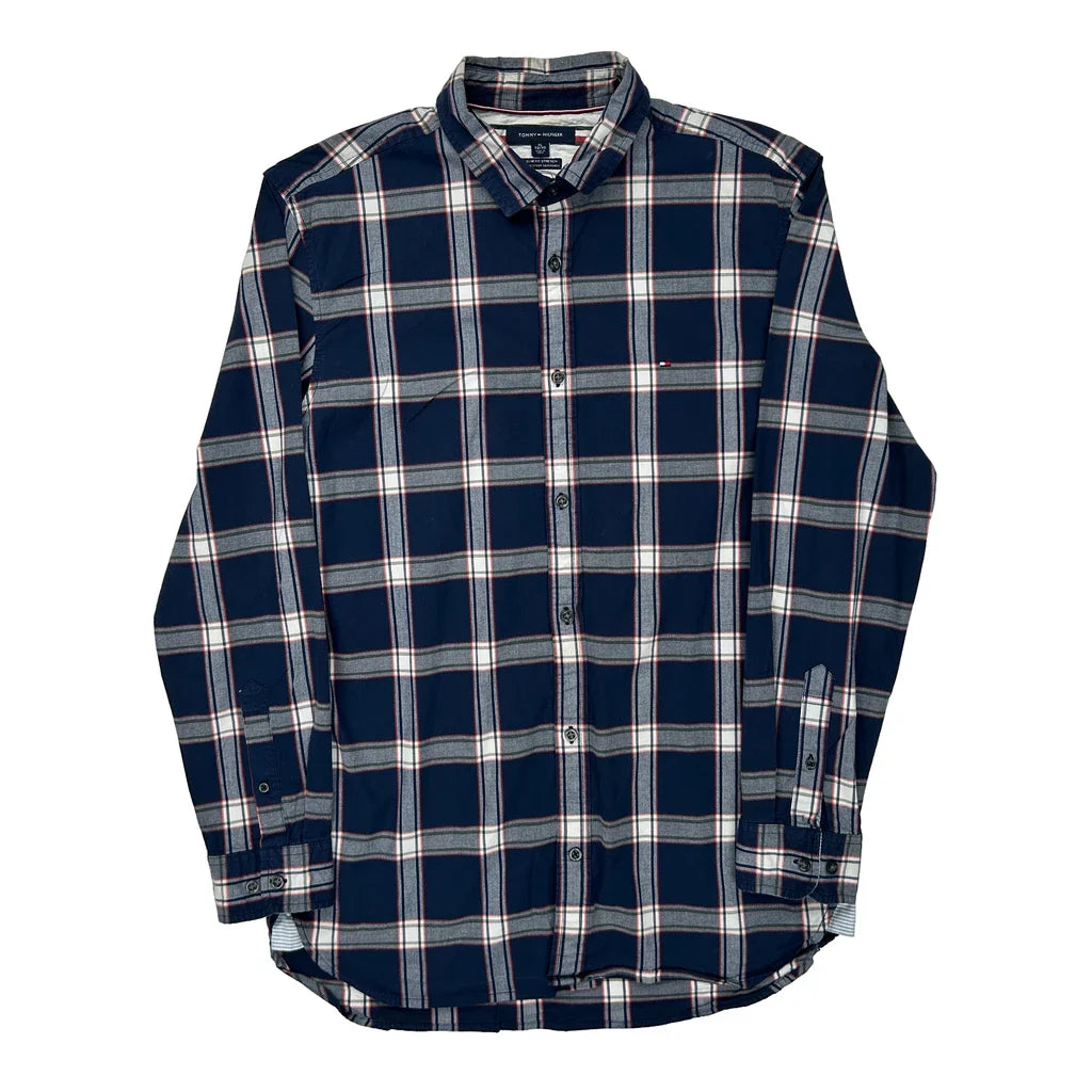 Tommy Hilfiger Checked Shirt - XL Red Cotton Refurbished - Thrifted (note: this is a term often used to describe second- refurbished available on Cerqular