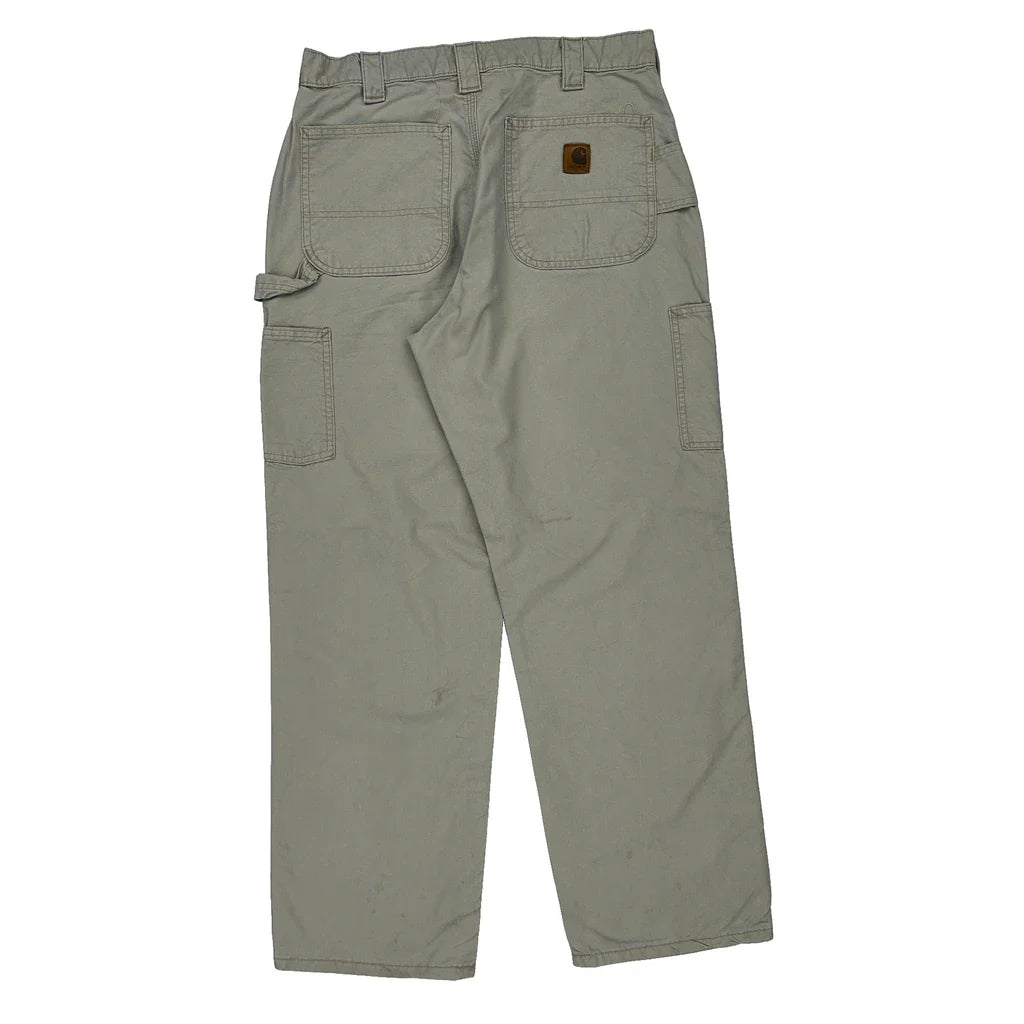 Carhartt Carpenter Trousers - 31W 30L Beige Cotton Refurbished - Thrifted (note: this is a term often used to describe second- refurbished available on Cerqular