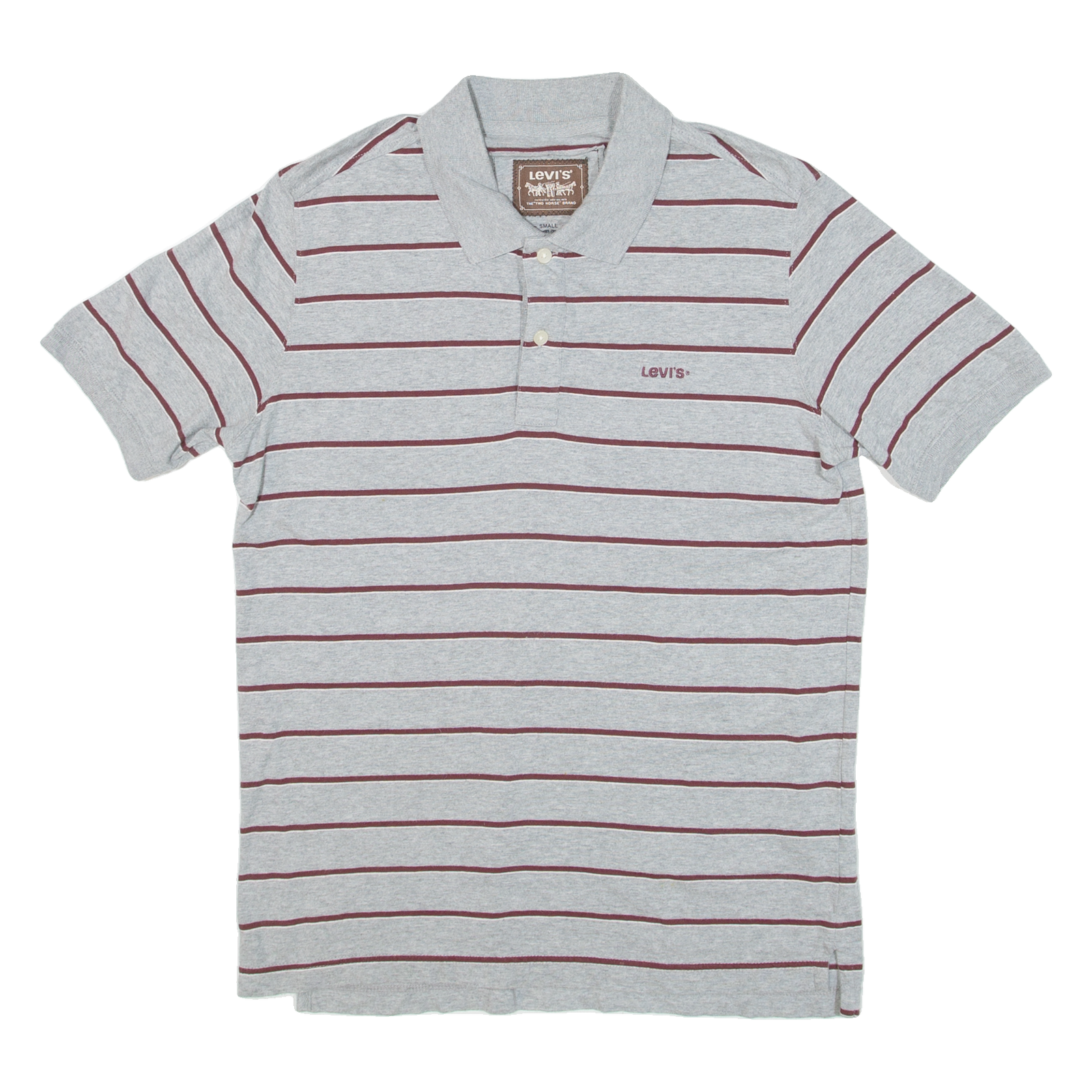 LEVI'S Mens Polo Shirt Grey Striped S Refurbished - N/A refurbished available on Cerqular