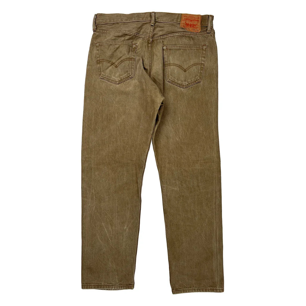 Levis 501 Jeans - 35W 31L Brown Cotton Refurbished - Thrifted (note: this is a term often used to describe second- refurbished available on Cerqular