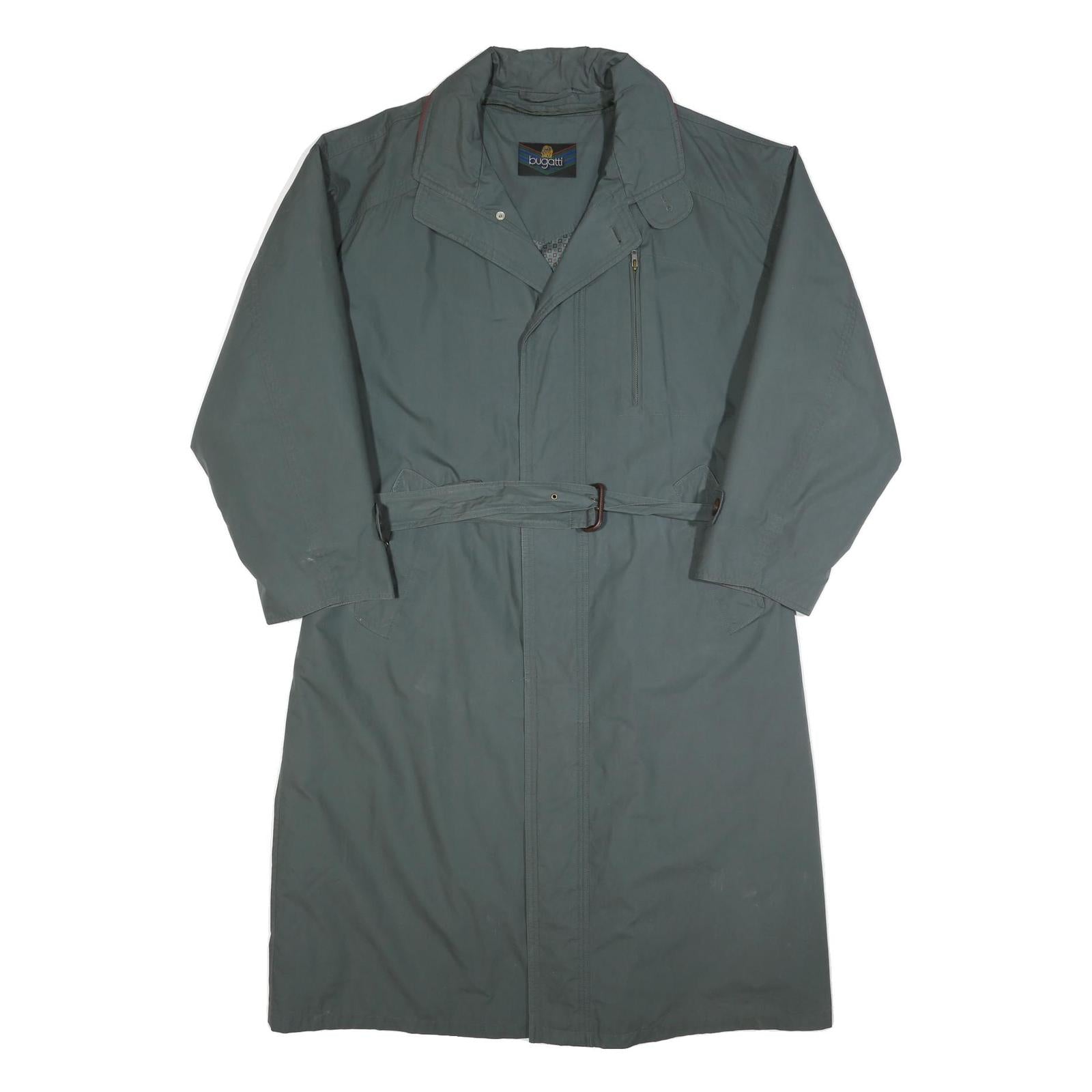 BUGATTI Mens Grey Button Coat L Polyester Blend Plain Classic Outerwear Refurbished - N/A refurbished available on Cerqular