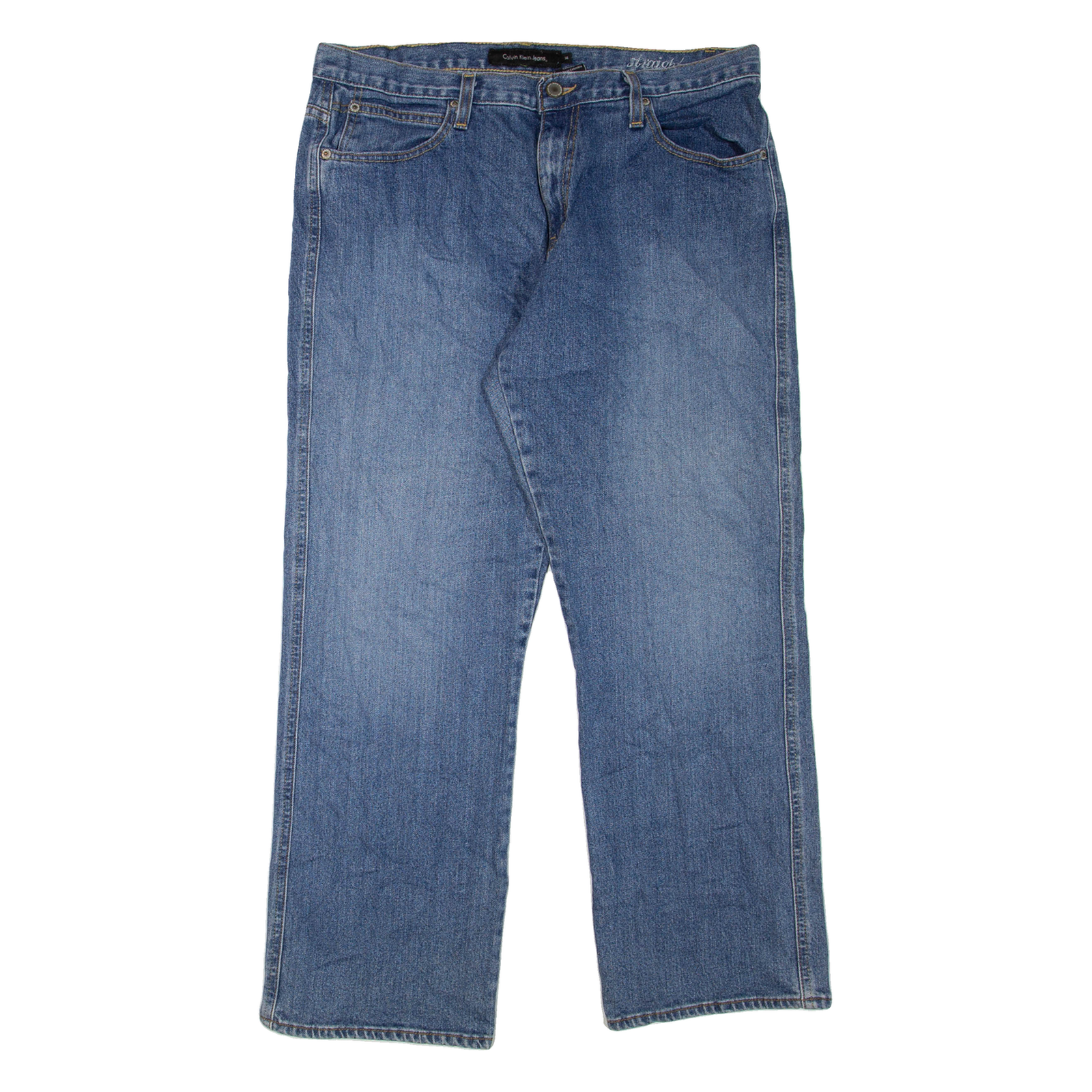 CALVIN KLEIN JEANS Womens Jeans Blue Regular Straight W32 L30 Refurbished - N/A refurbished available on Cerqular