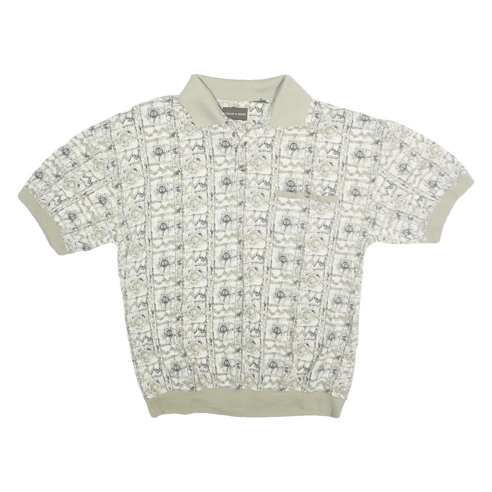 Buy TAYLOR & HENRY Mens Beige Patterned Short Sleeve Polo Shirt M Elasticated Hem Refurbished - $12.99 TAYLOR & HENRY Mens Beige Patterned Short Sleeve Polo Shirt M Elasticated Hem Refurbished - N/A refurbished available on Cerqular