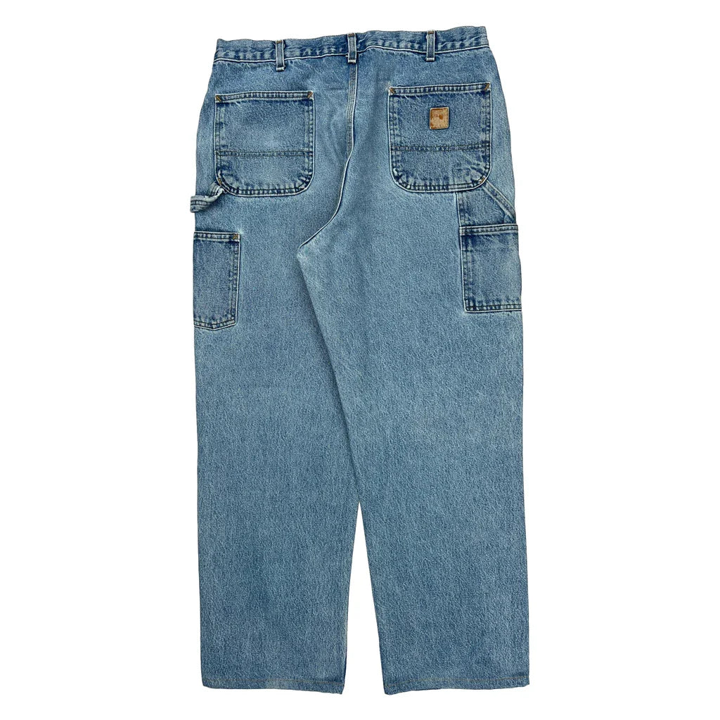 Carhartt Carpenter Jeans - 36W 32L Blue Cotton Refurbished - Thrifted (note: this is a term often used to describe second- refurbished available on Cerqular