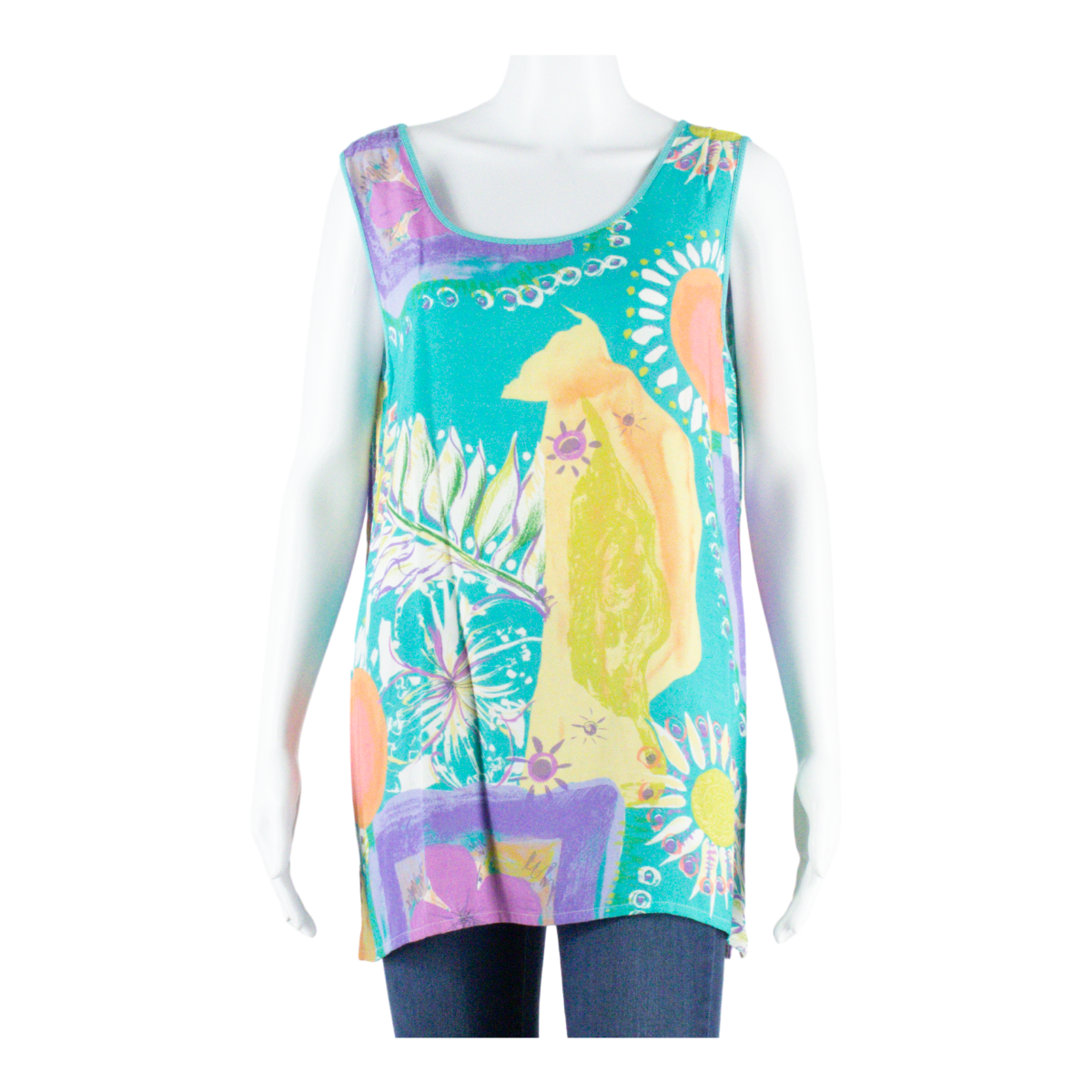 Buy DIVINA Womens Vest Blue Sleeveless Viscose Crazy Pattern M Refurbished - $16.89 DIVINA Womens Vest Blue Sleeveless Viscose Crazy Pattern M Refurbished - N/A refurbished available on Cerqular