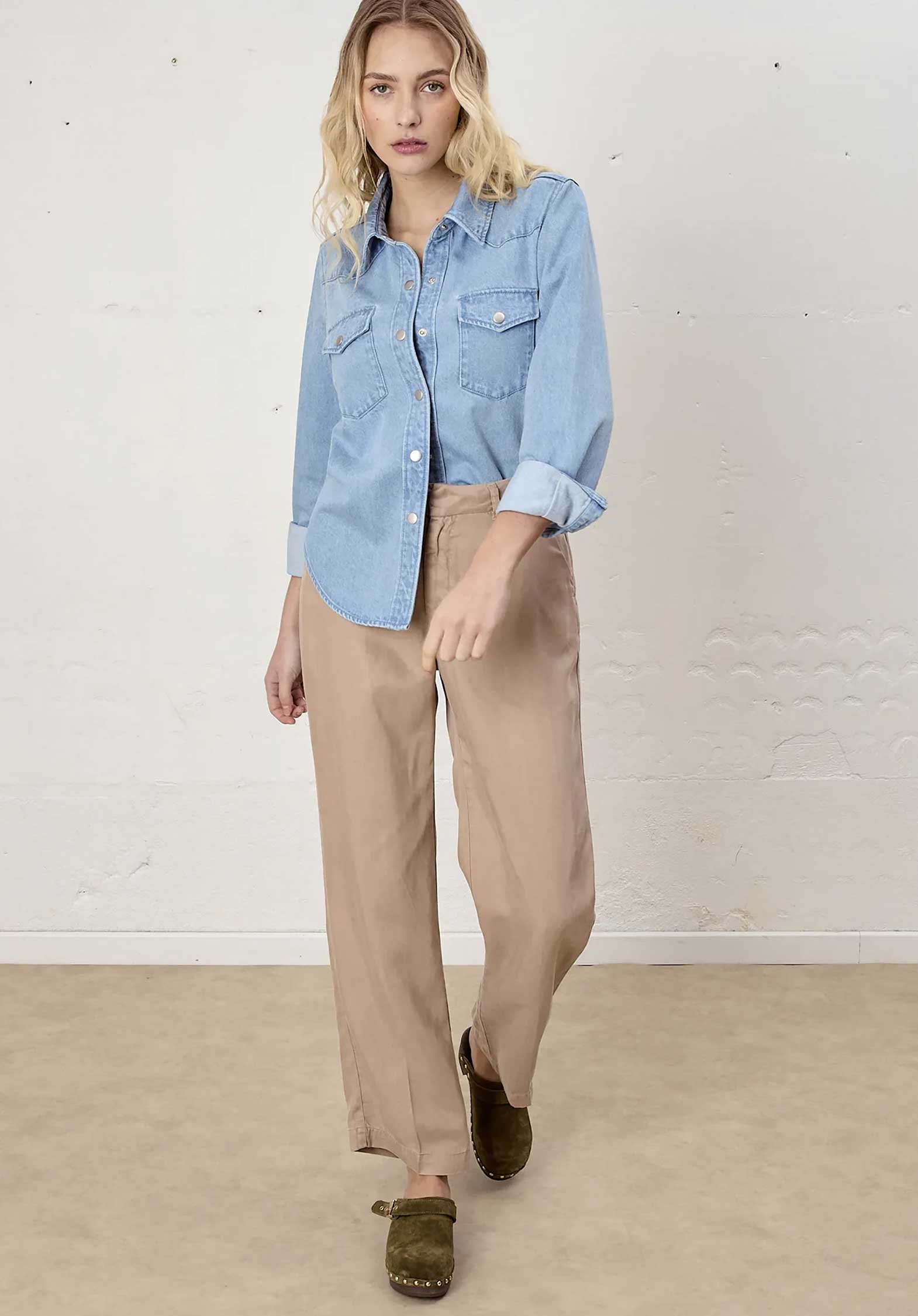 Pants Simon Tencel Musc | Color: MUSC | Size: FR-38 Refurbished - N/A (I could not find a well-known brand with this name refurbished available on Cerqular