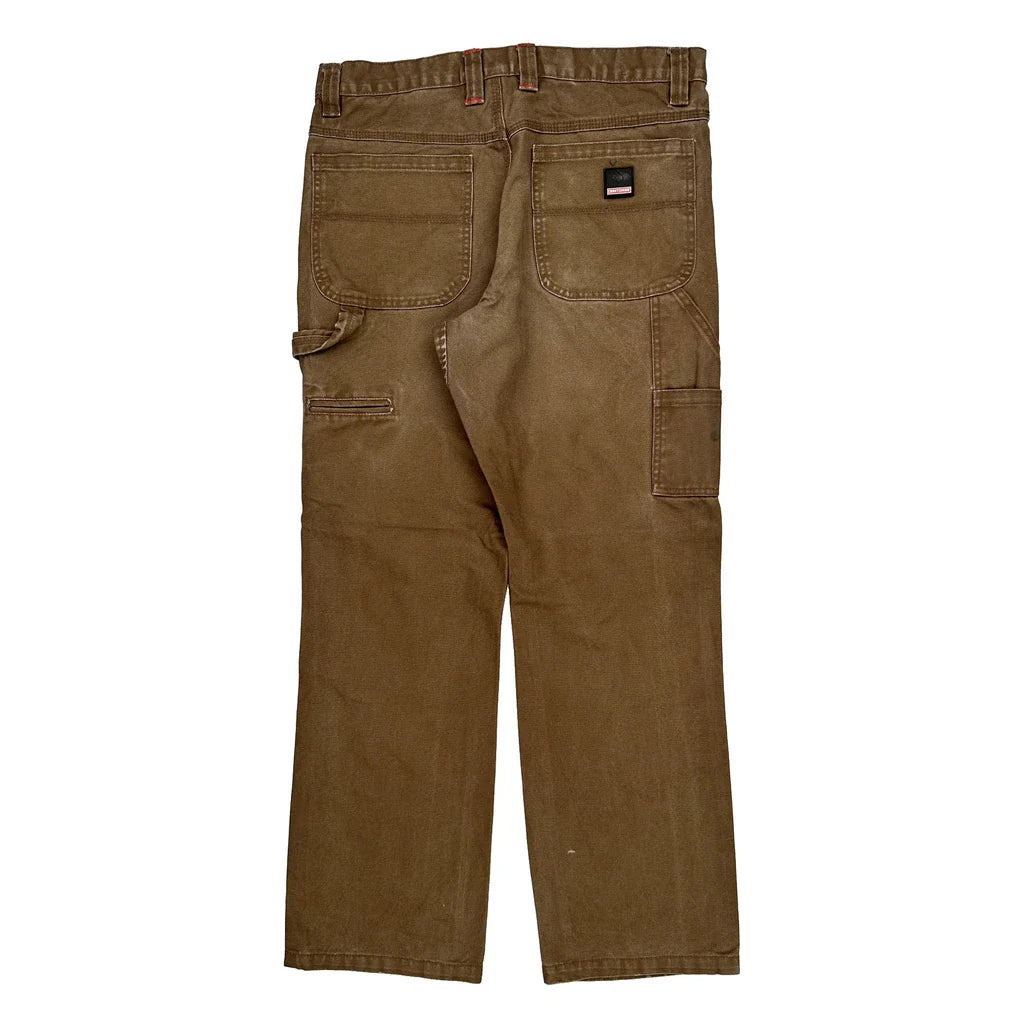 Craftsman Carpenter Trousers - 32W 32L Brown Cotton Refurbished - Thrifted (note: this is a term often used to describe second- refurbished available on Cerqular