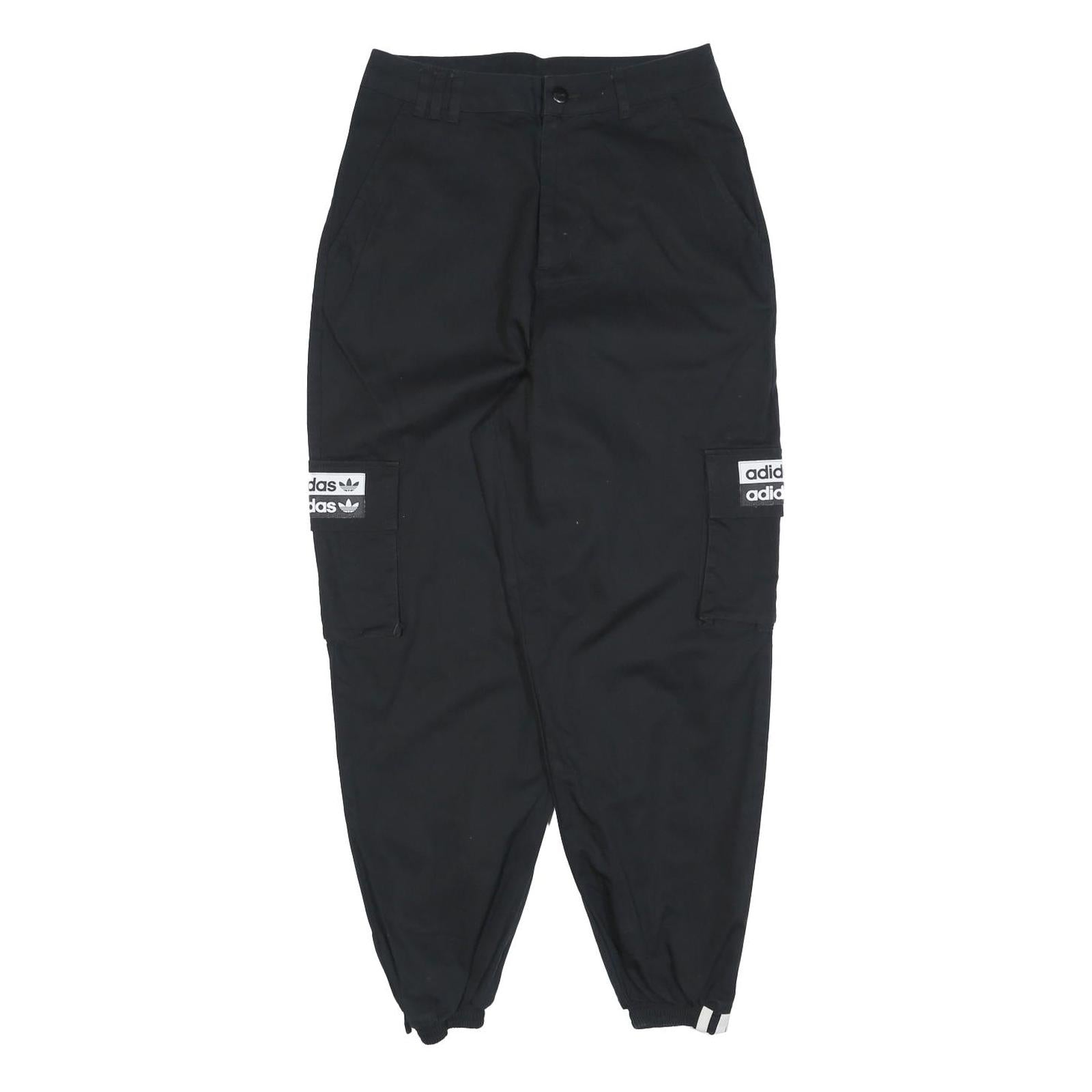 ADIDAS Womens Black Cotton Blend Relaxed Jogger Trousers W27 L26 Cargo Pockets Refurbished - N/A refurbished available on Cerqular