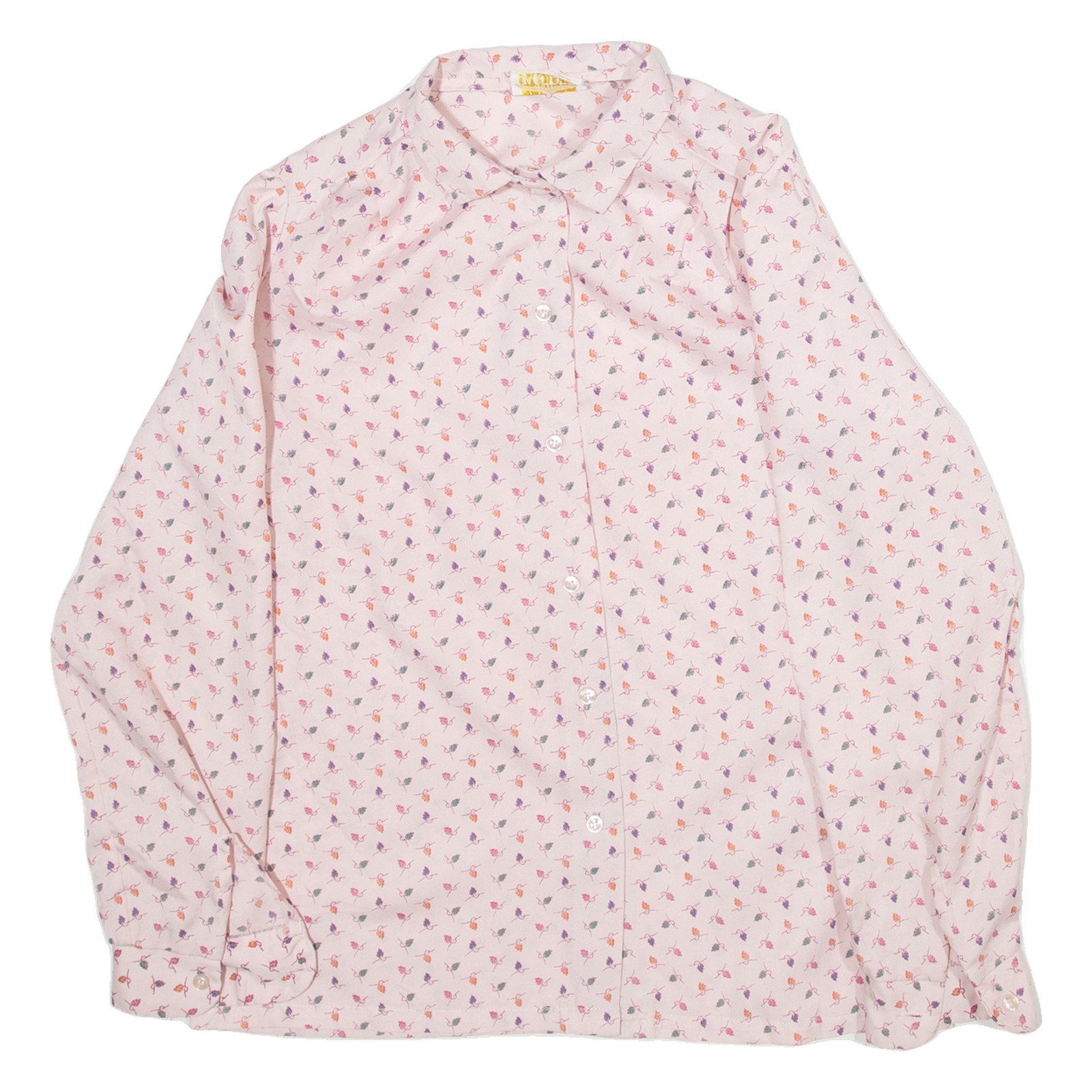 PANTRES Womens Printed Shirt Pink Collared Long Sleeve S Refurbished - N/A refurbished available on Cerqular