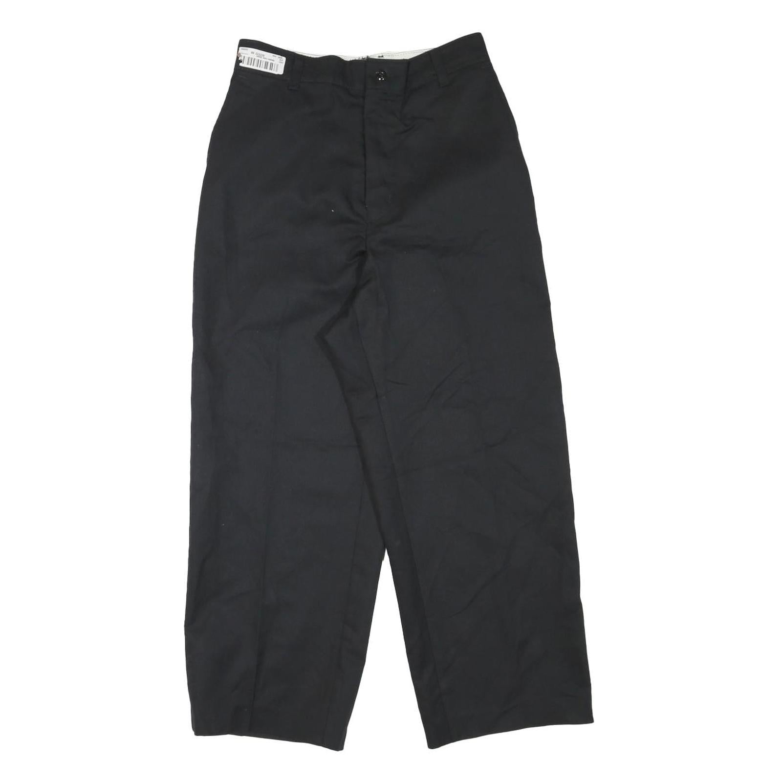 RED KAP Mens Black Cotton Blend Regular Straight Trousers W28 L25 Workwear Refurbished - N/A refurbished available on Cerqular