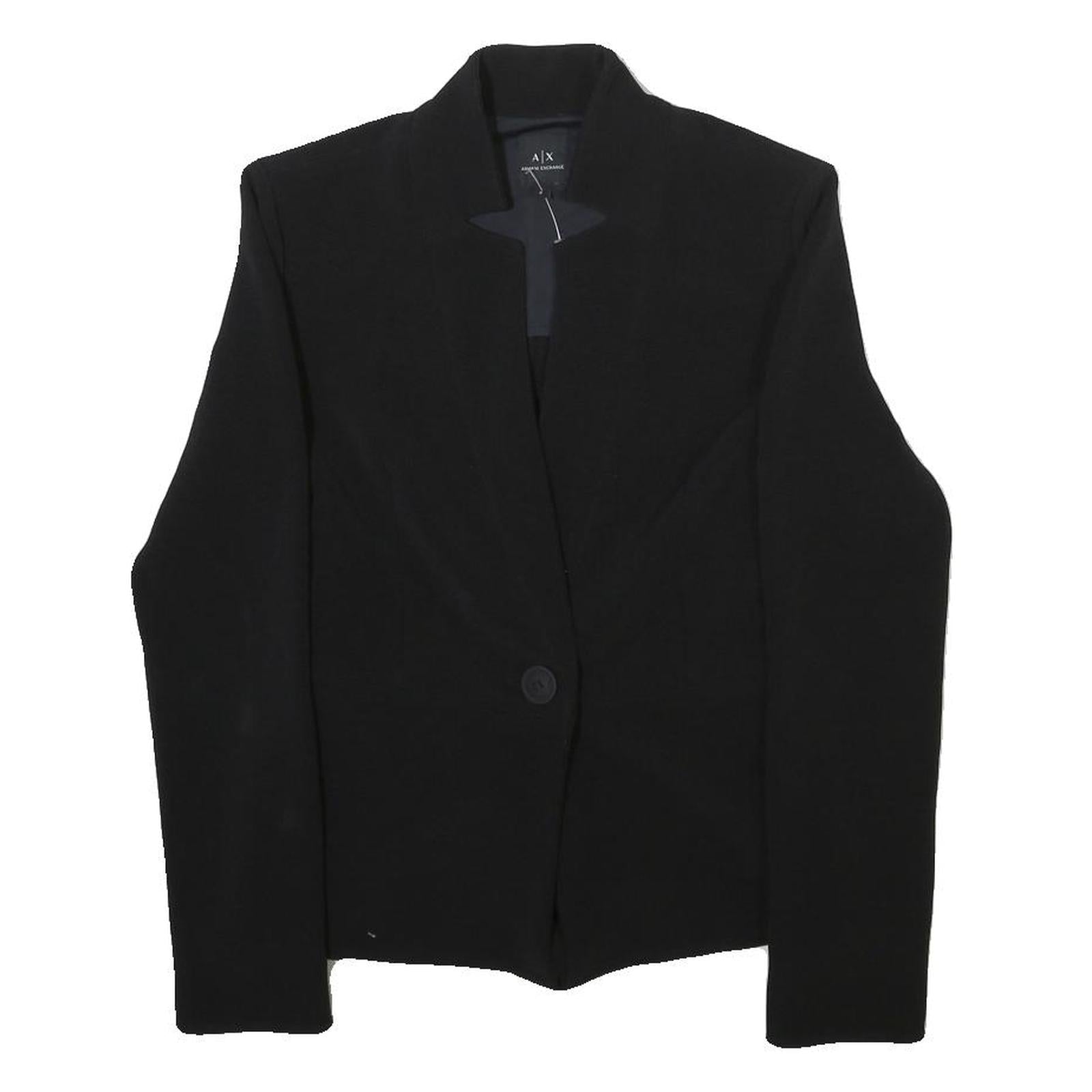 ARMANI EXCHANGE Womens Black Button Jacket S Polyester Blend Tailored Plain Refurbished - N/A refurbished available on Cerqular