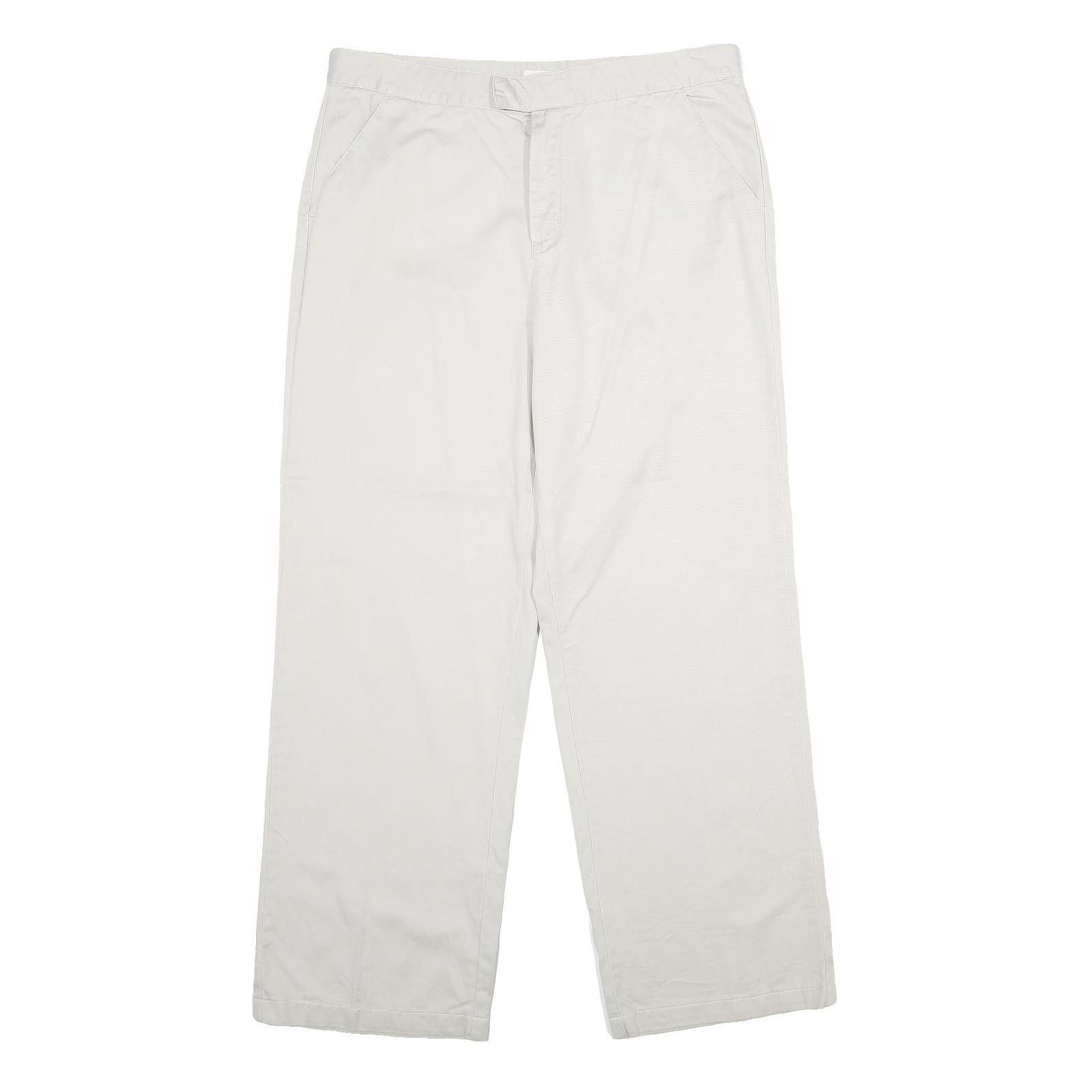 CALVIN KLEIN JEANS Womens Cotton White Relaxed Straight Trousers W32 L30 Refurbished - N/A refurbished available on Cerqular