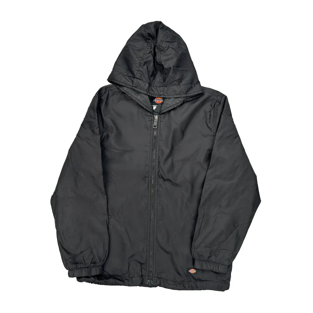 Age 10-12 Dickies Waterproof Jacket - Medium Black Polyester Refurbished - Thrifted (note: this is a term often used to describe second- refurbished available on Cerqular