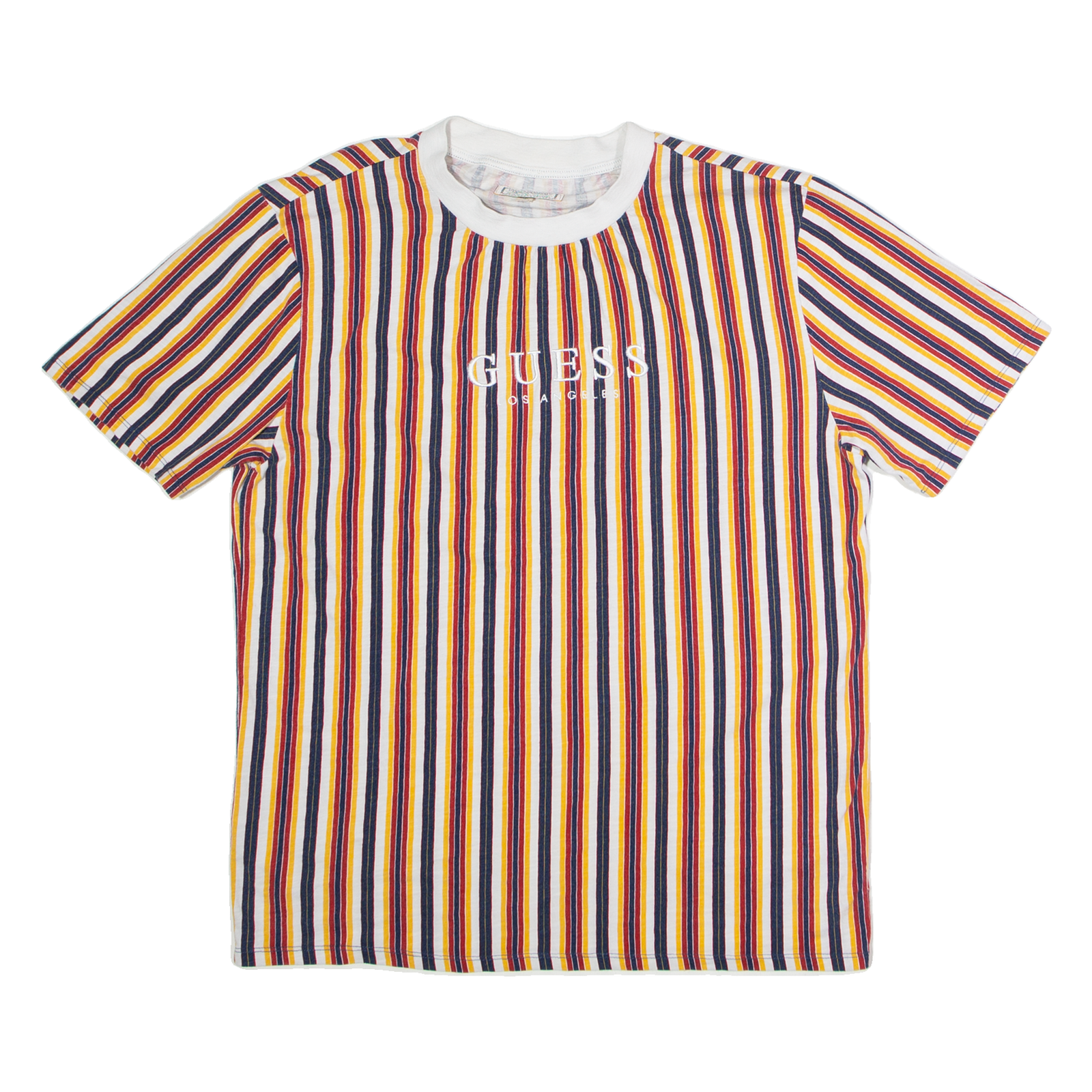 GUESS ORIGINALS Striped Mens T-Shirt White Crew Neck M Refurbished - N/A refurbished available on Cerqular