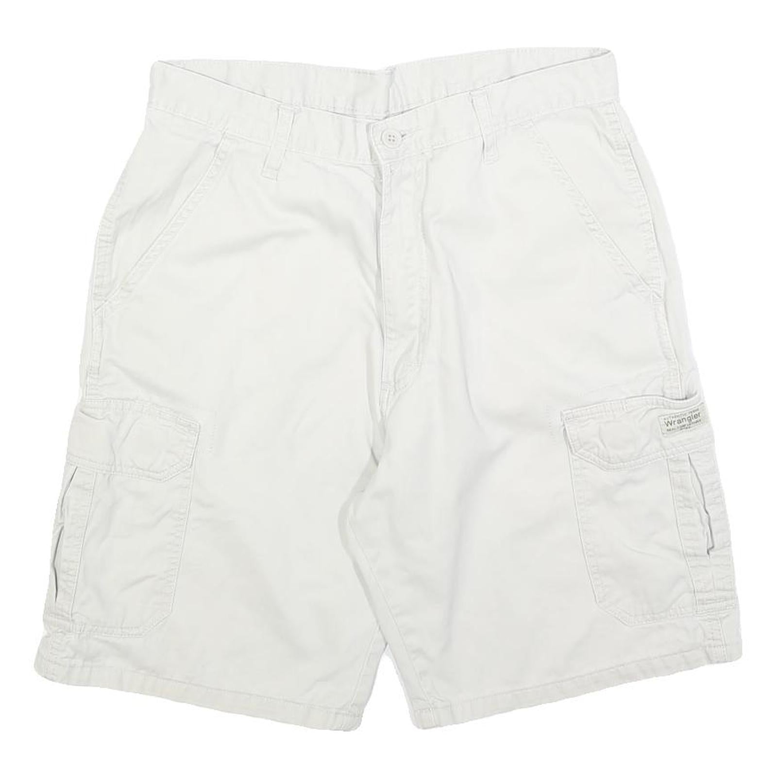 WRANGLER Mens White Cargo Shorts M W32 Cotton Blend Casual Summer Refurbished - N/A refurbished available on Cerqular