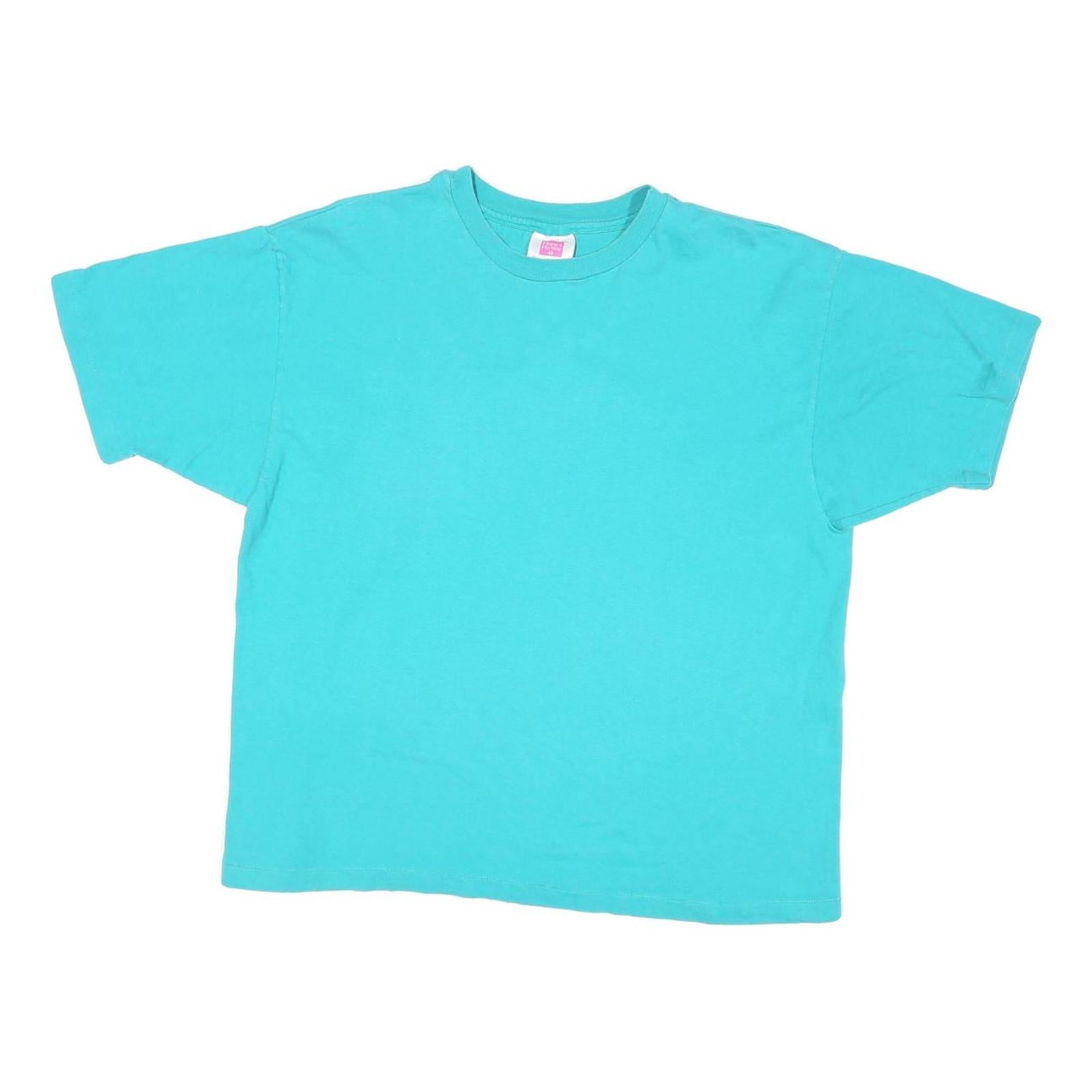 HANES Womens Blue T-Shirt L Short Sleeve Crew Neck Plain Casual Cotton Blend Refurbished - N/A refurbished available on Cerqular