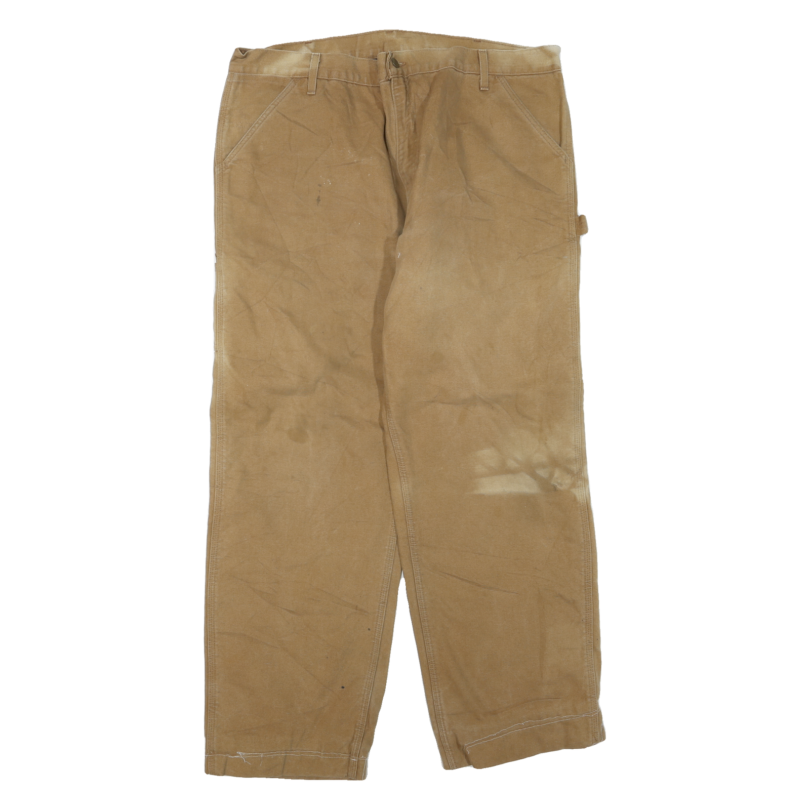 CARHARTT Mens Cotton Blend Beige Regular Straight Trousers W40 L30 Workwear Refurbished - N/A refurbished available on Cerqular