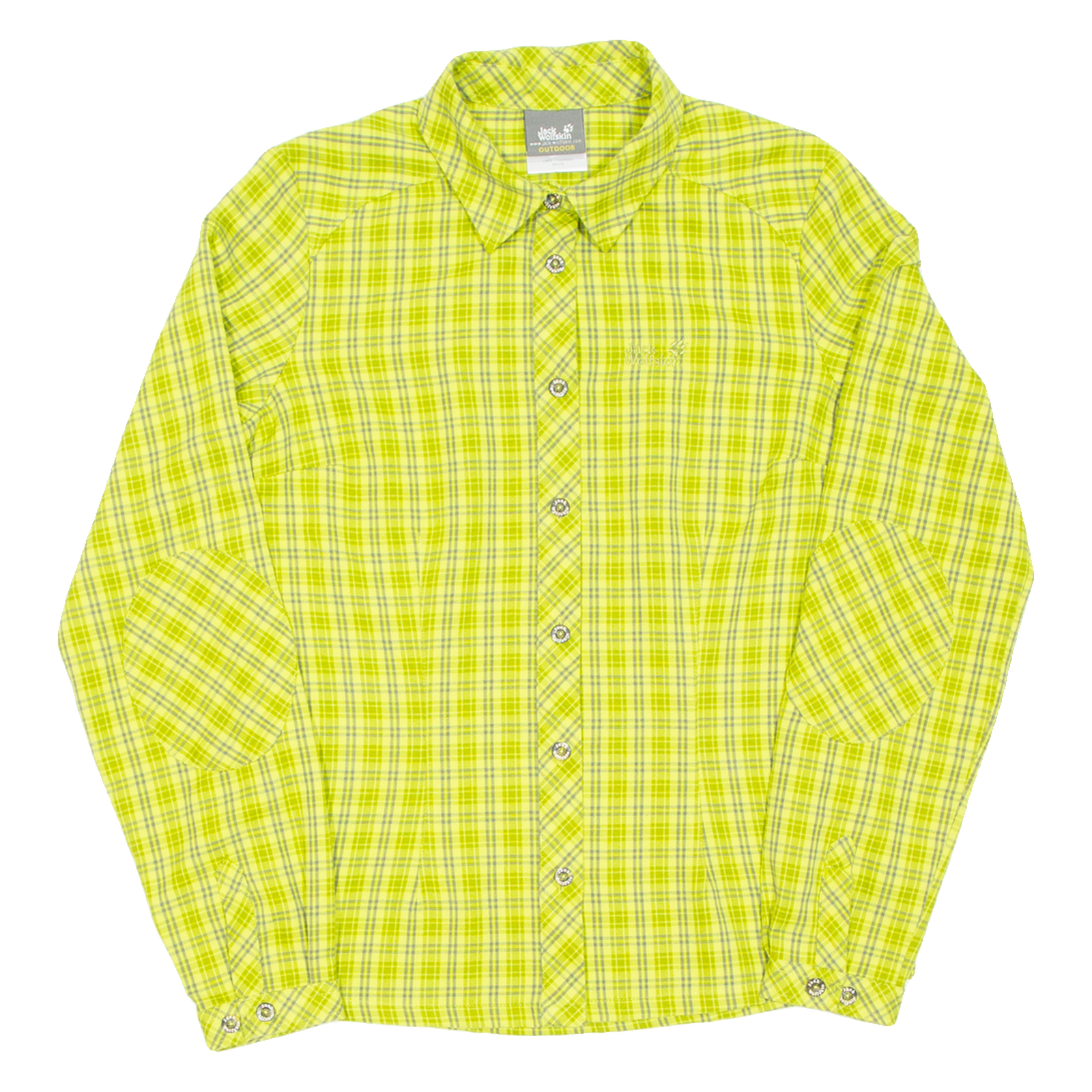 JACK WOLFSKIN Womens Shirt Green Check Long Sleeve UK 8 Refurbished - N/A refurbished available on Cerqular