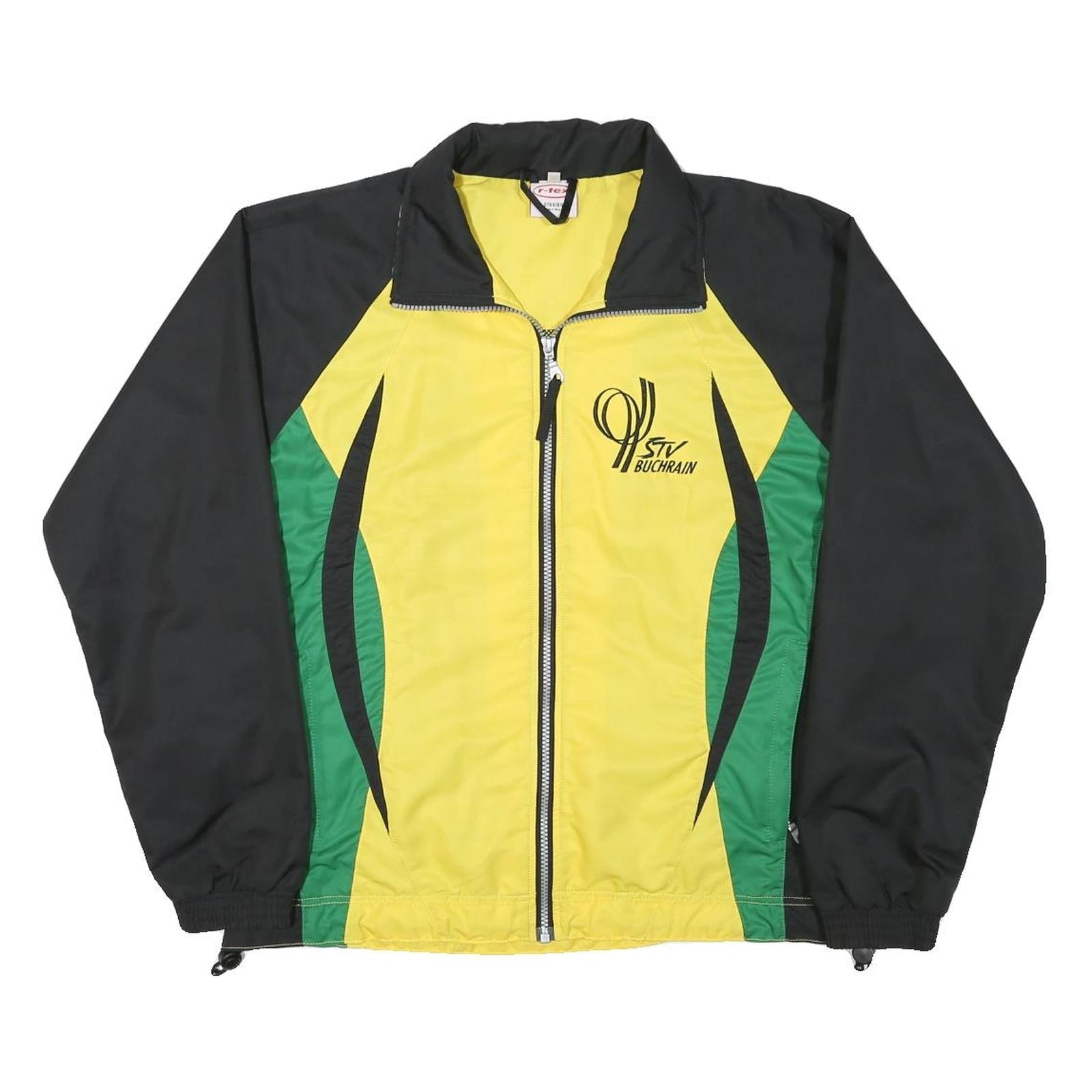 R-TEX Mens Yellow & Green Colourblock Zip Jacket M Polyester Blend Sports Logo Refurbished - N/A refurbished available on Cerqular