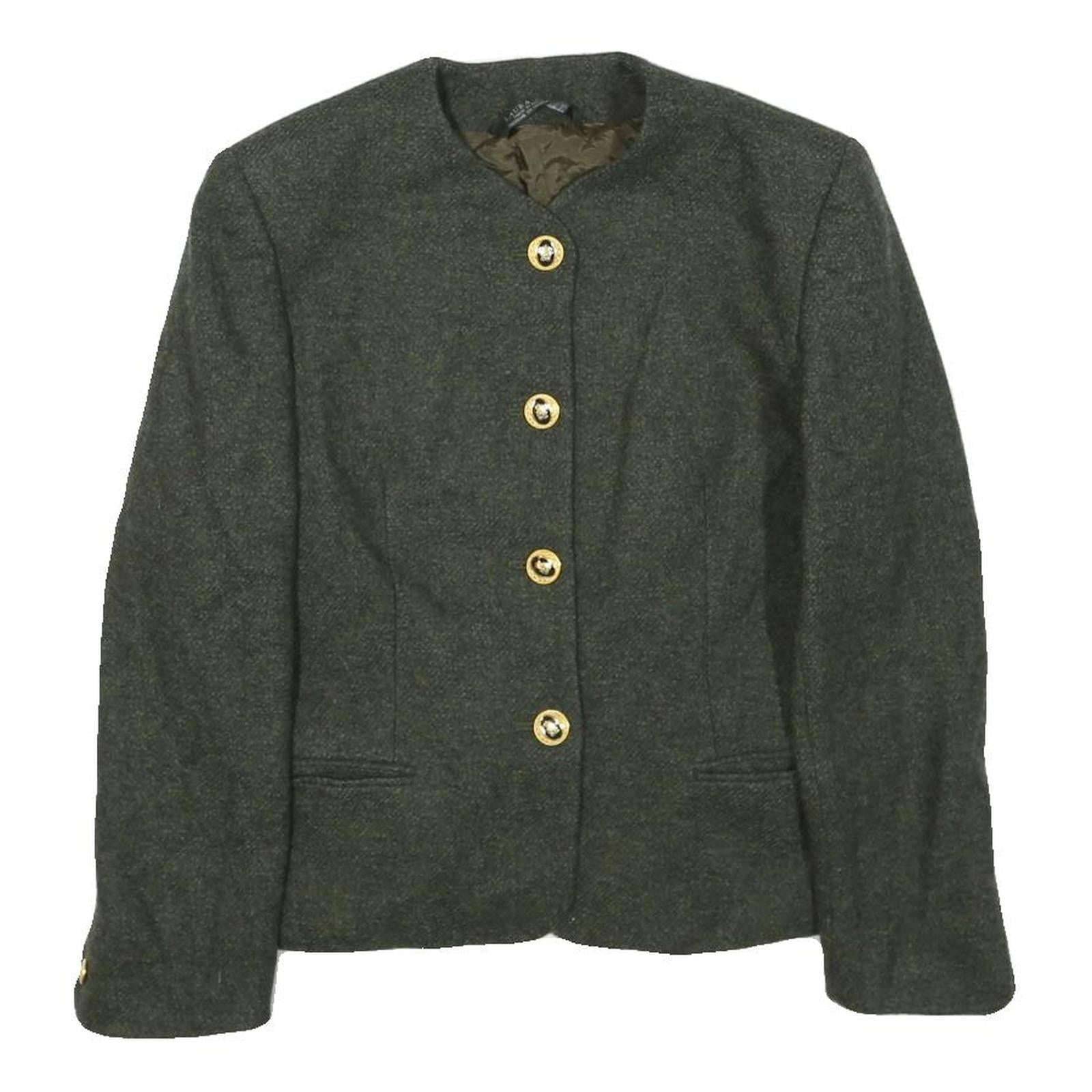 LAURA ASHLEY Womens Grey Wool Button Jacket UK 10 Woven Elegant Classic Fit Refurbished - N/A refurbished available on Cerqular