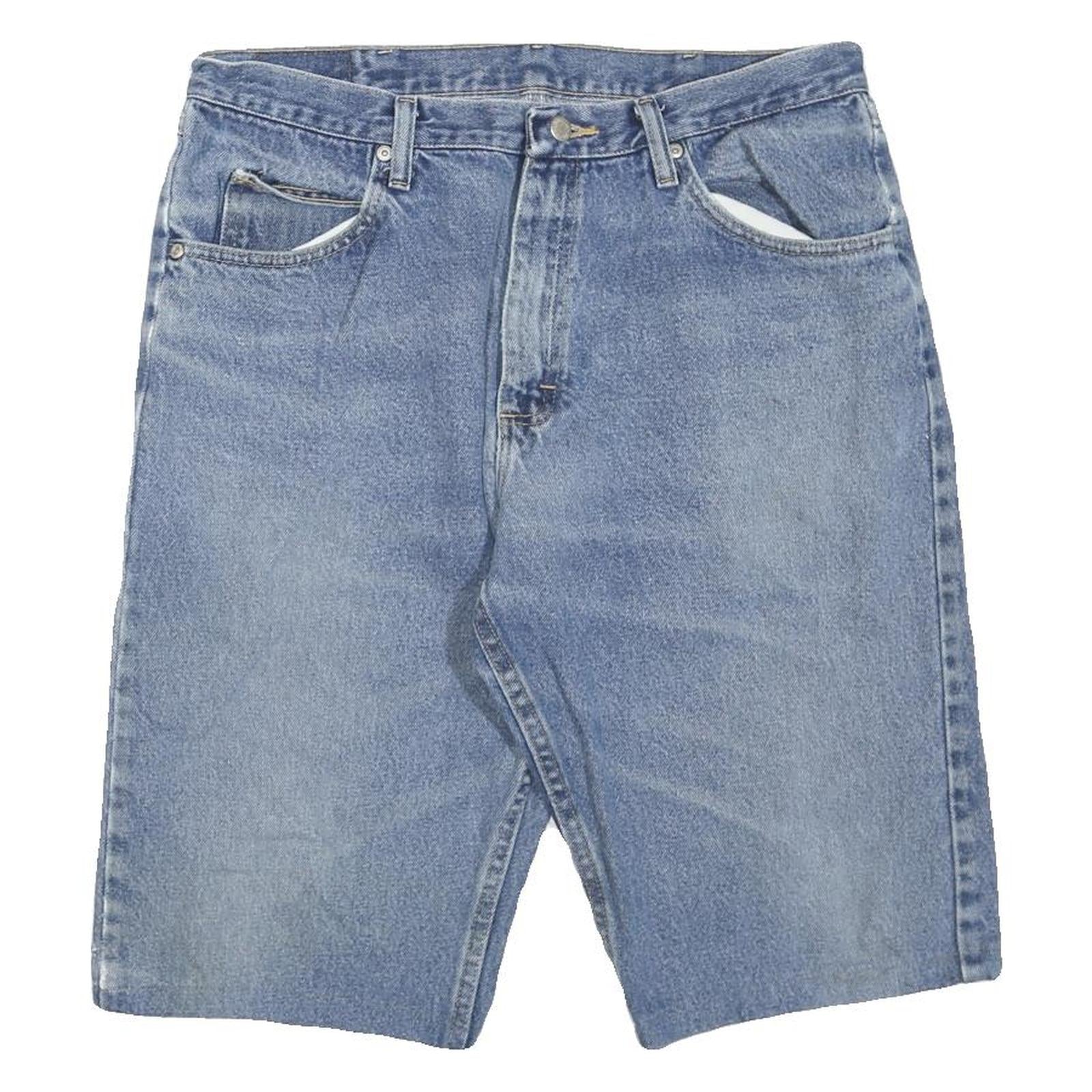 WRANGLER Mens Denim Blue Casual Shorts M W34 Cotton Blend Classic Fit Refurbished - N/A refurbished available on Cerqular