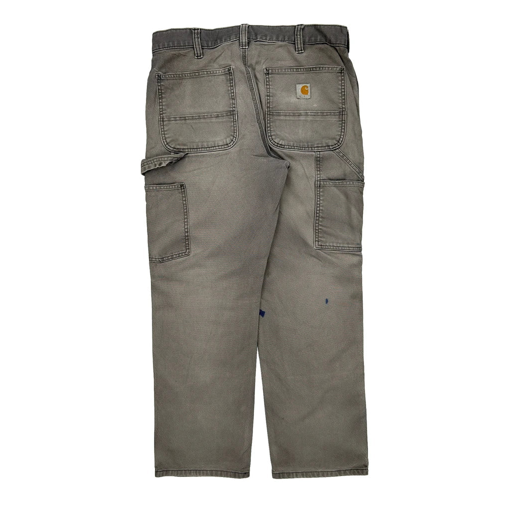 Buy Carhartt Double Knee Carpenter Trousers - 34W 30L Grey Cotton Refurbished - $113.89 Carhartt Double Knee Carpenter Trousers - 34W 30L Grey Cotton Refurbished - Thrifted (note: this is a term often used to describe second- refurbished available on Cerqular