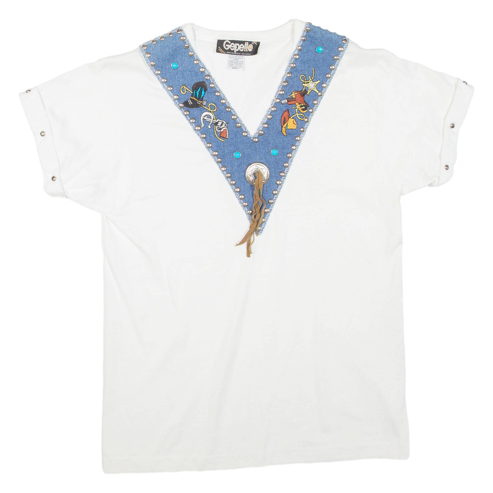 GEPETTO Womens T-Shirt White V-Neck S Refurbished - N/A refurbished available on Cerqular