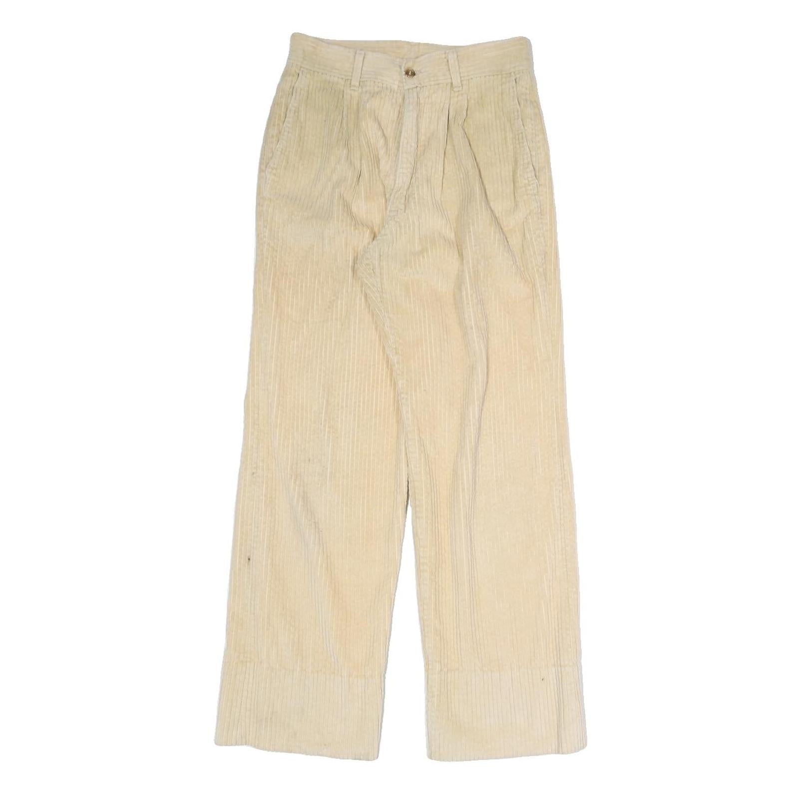 Mens Beige Cotton Blend Regular Fit Straight Leg Trousers W27 L29 Casual Wear Refurbished - N/A refurbished available on Cerqular